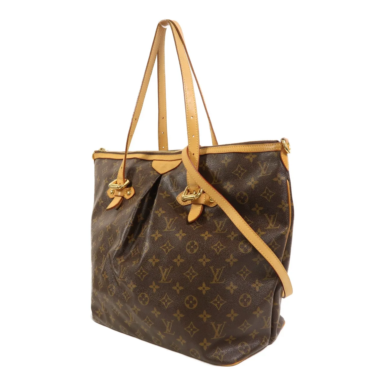 LOUIS VUITTON Palermo M40146 兩用包 塗層帆布 棕色 塗層帆布 中古品B - 縮圖 3
