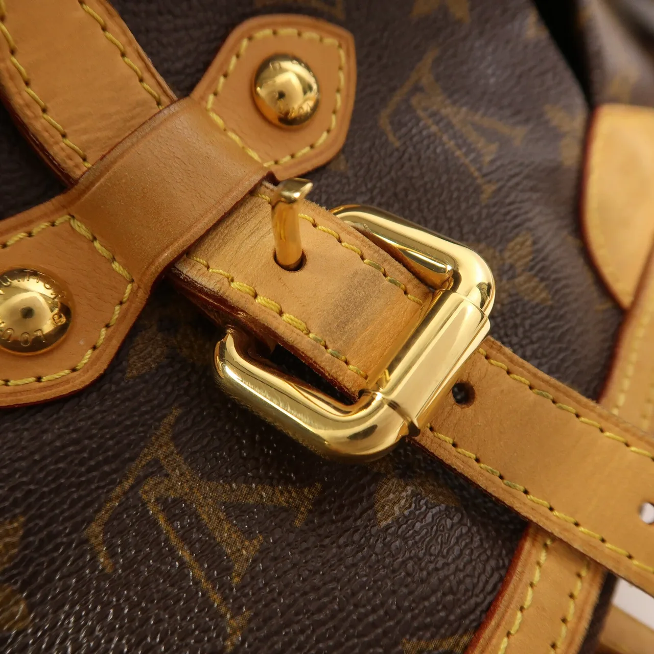 LOUIS VUITTON Palermo M40146 兩用包 塗層帆布 棕色 塗層帆布 中古品B - 縮圖 11