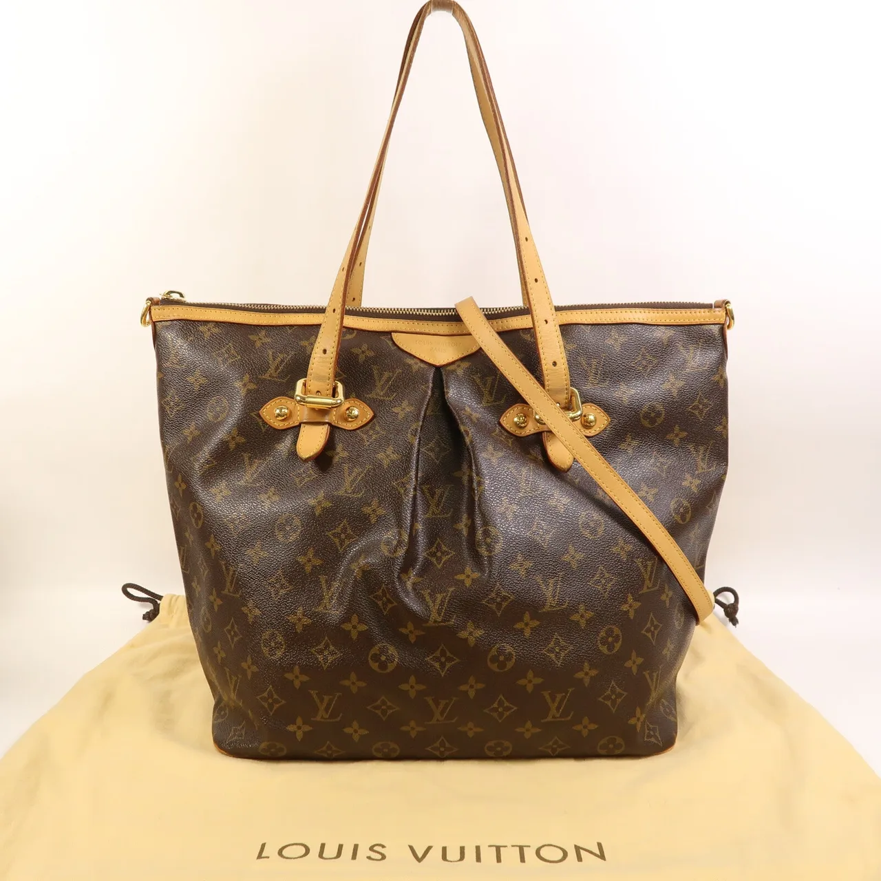 LOUIS VUITTON Palermo M40146 兩用包 塗層帆布 棕色 塗層帆布 中古品B - 縮圖 23