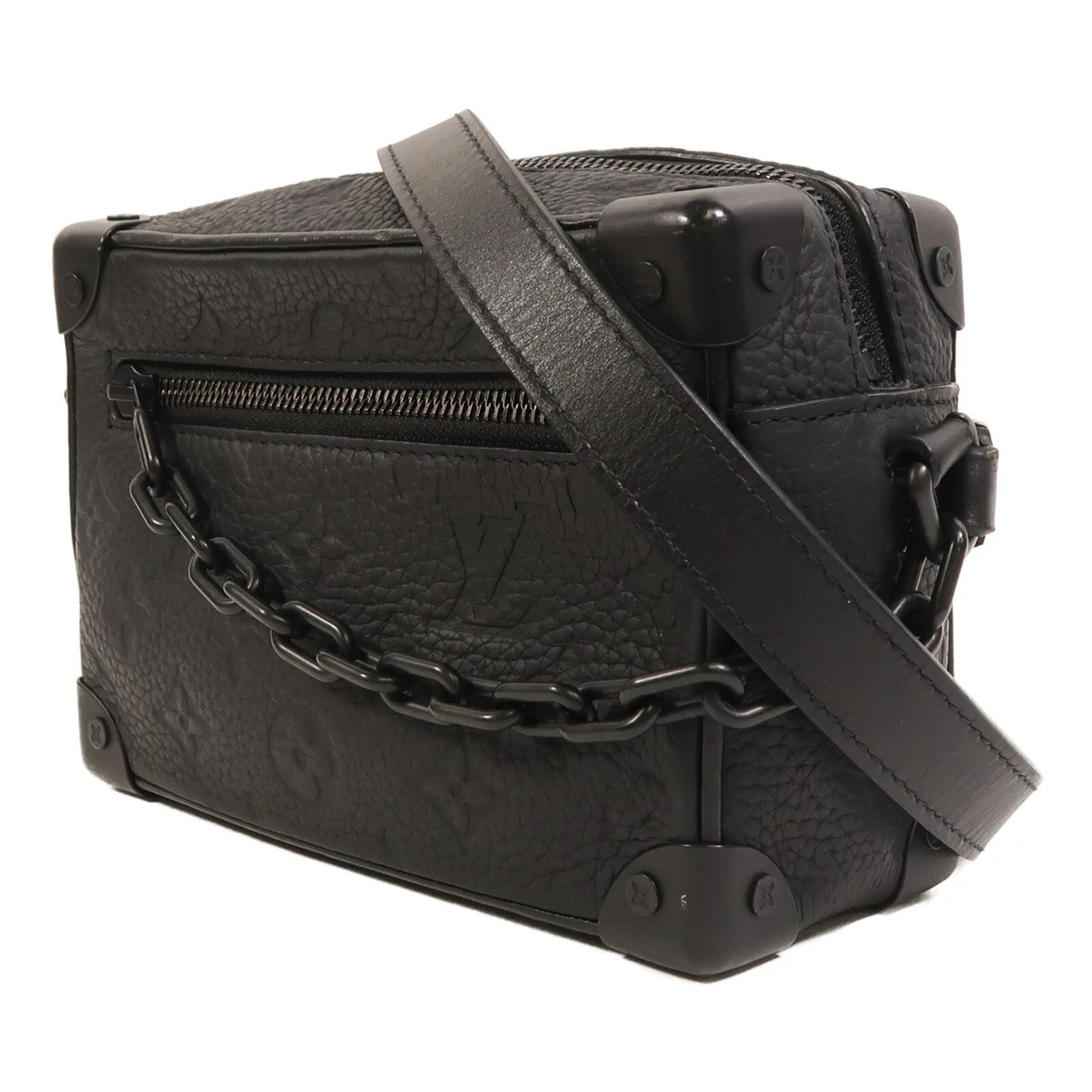 LOUIS VUITTON Soft Trunk M55702 肩背包 牛皮 黑色 牛皮 中古品B - 縮圖 3