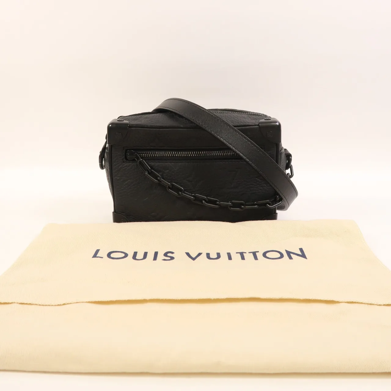 LOUIS VUITTON Soft Trunk M55702 肩背包 牛皮 黑色 牛皮 中古品B - 縮圖 16