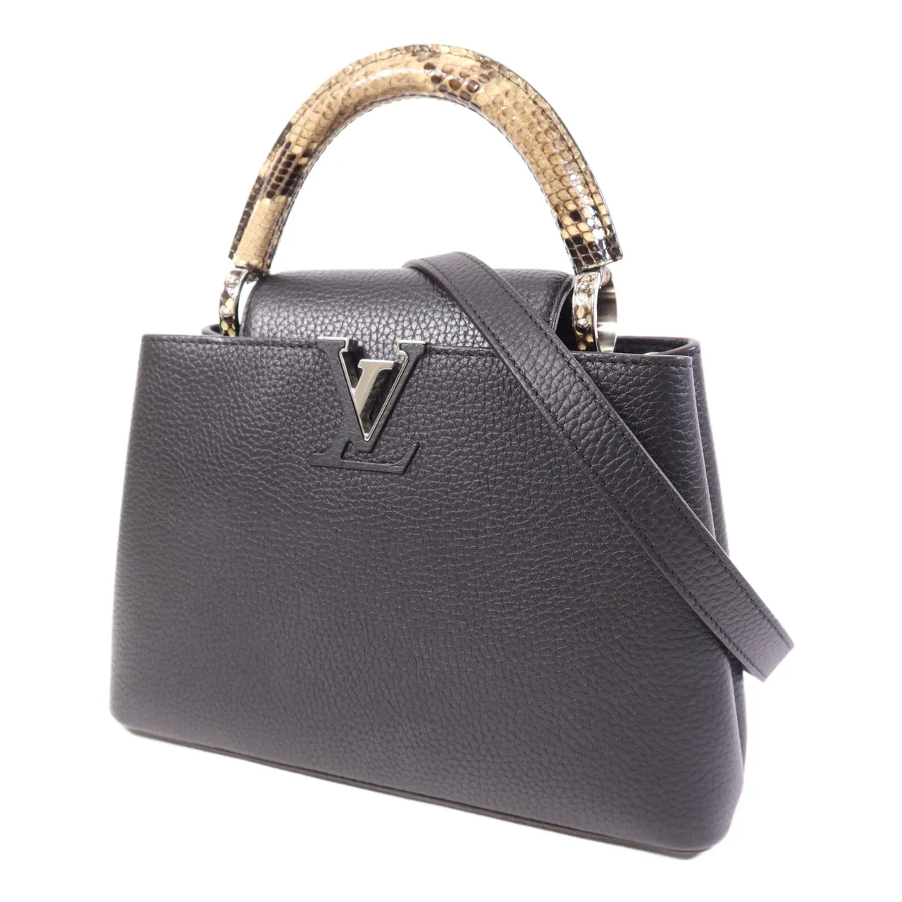 LOUIS VUITTON Capucines N92040 肩背包 牛皮 黑色 / Black 牛皮 中古品A - 縮圖 3