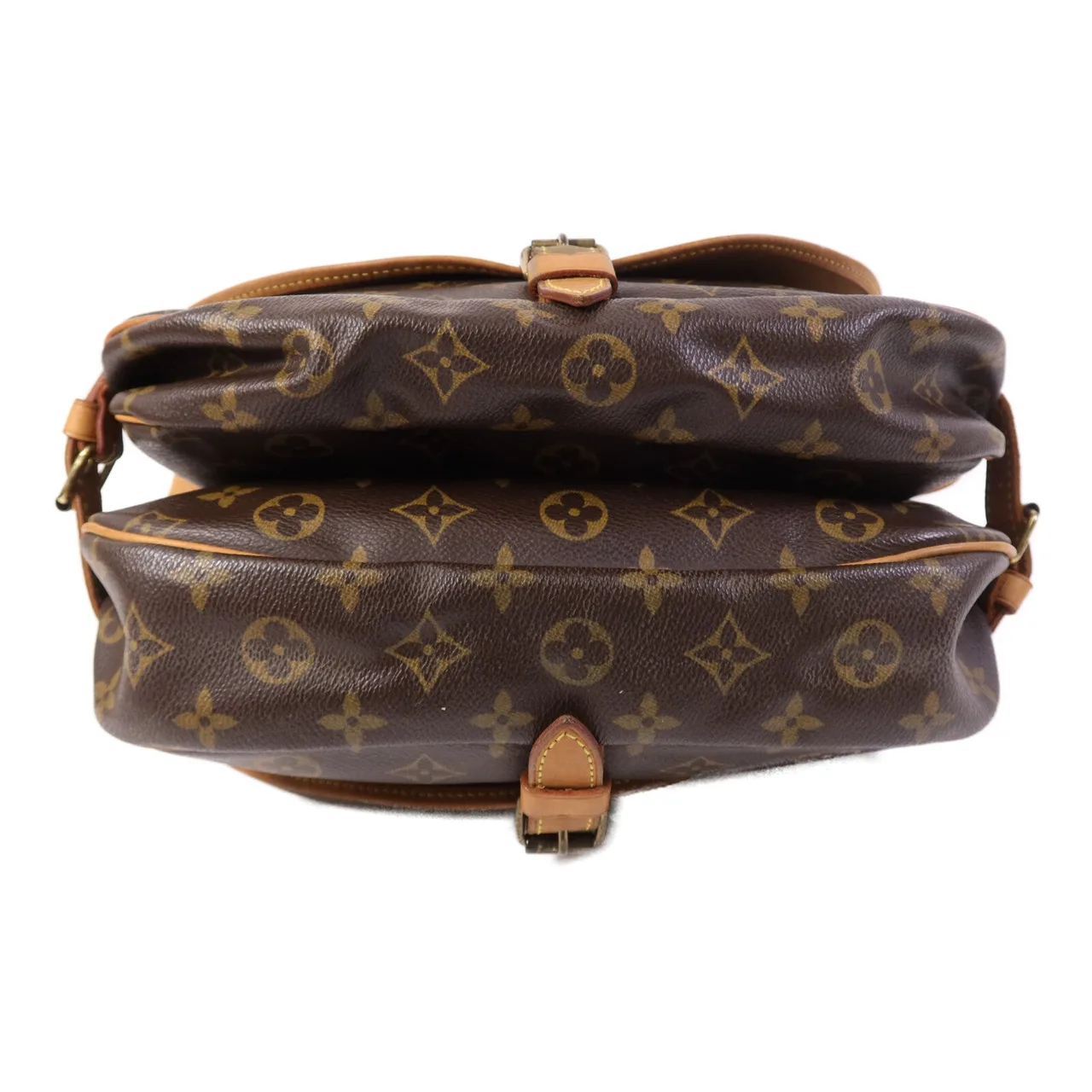 LOUIS VUITTON Saumur M42256 肩背包 塗層帆布 棕色 塗層帆布 中古品B - 縮圖 4