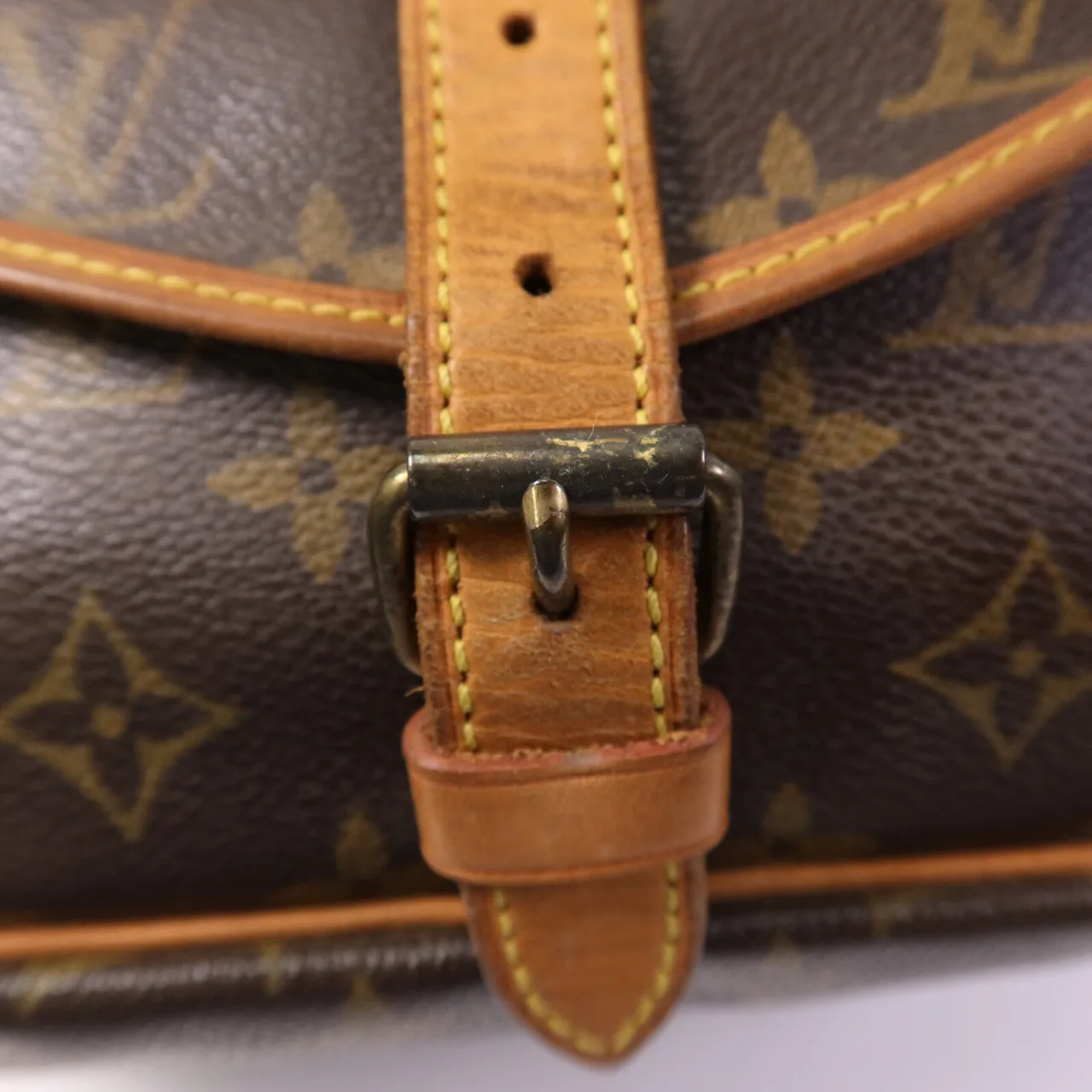 LOUIS VUITTON Saumur M42256 肩背包 塗層帆布 棕色 塗層帆布 中古品B - 縮圖 7