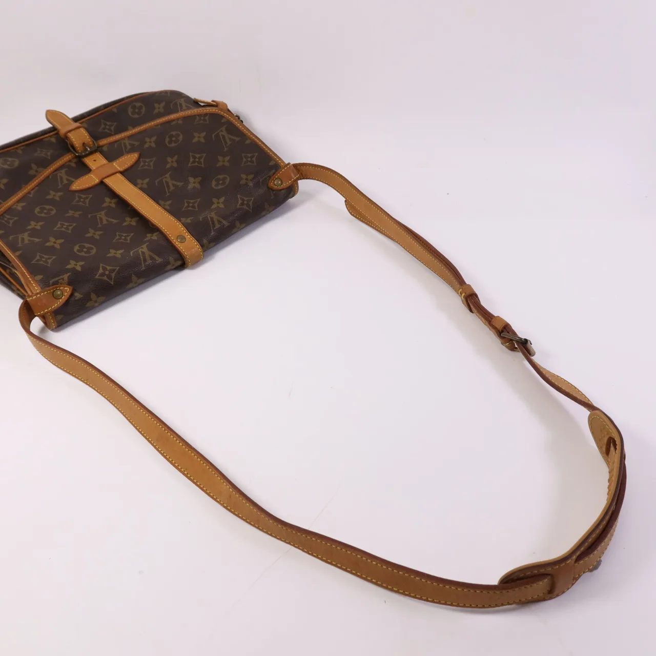 LOUIS VUITTON Saumur M42256 肩背包 塗層帆布 棕色 塗層帆布 中古品B - 縮圖 10