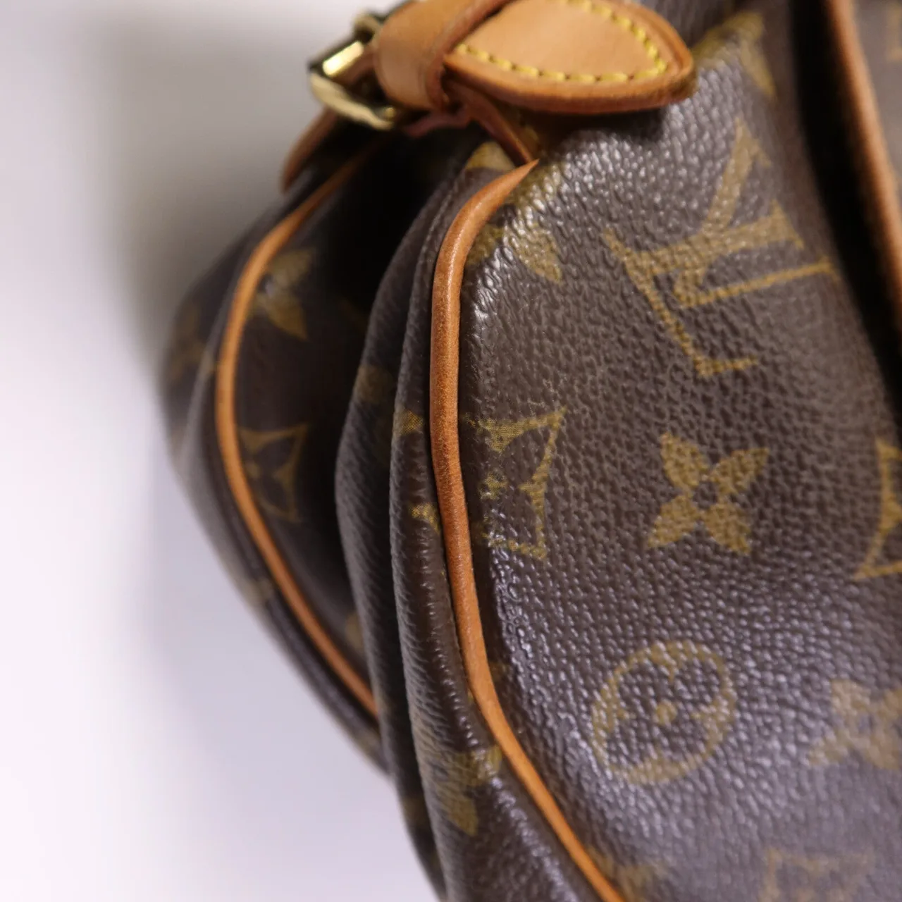 LOUIS VUITTON Saumur M42256 肩背包 塗層帆布 棕色 塗層帆布 中古品B - 縮圖 12