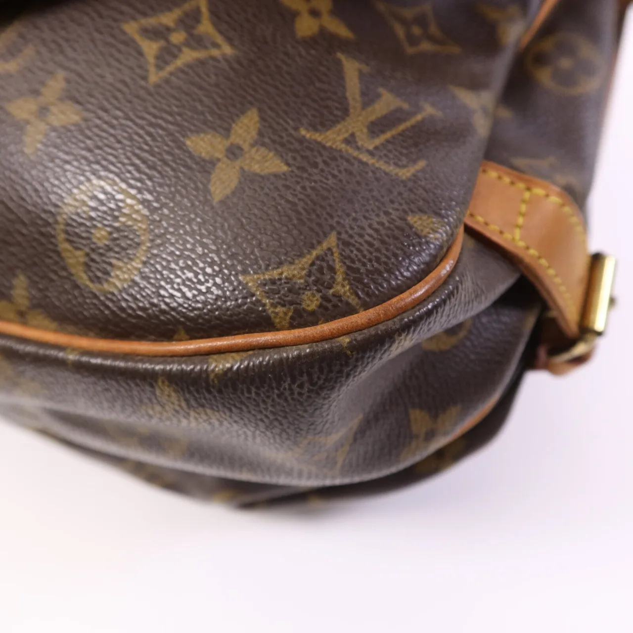LOUIS VUITTON Saumur M42256 肩背包 塗層帆布 棕色 塗層帆布 中古品B - 縮圖 13