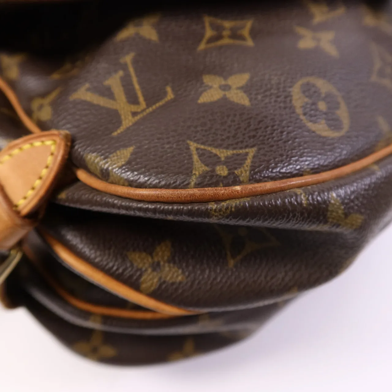 LOUIS VUITTON Saumur M42256 肩背包 塗層帆布 棕色 塗層帆布 中古品B - 縮圖 14