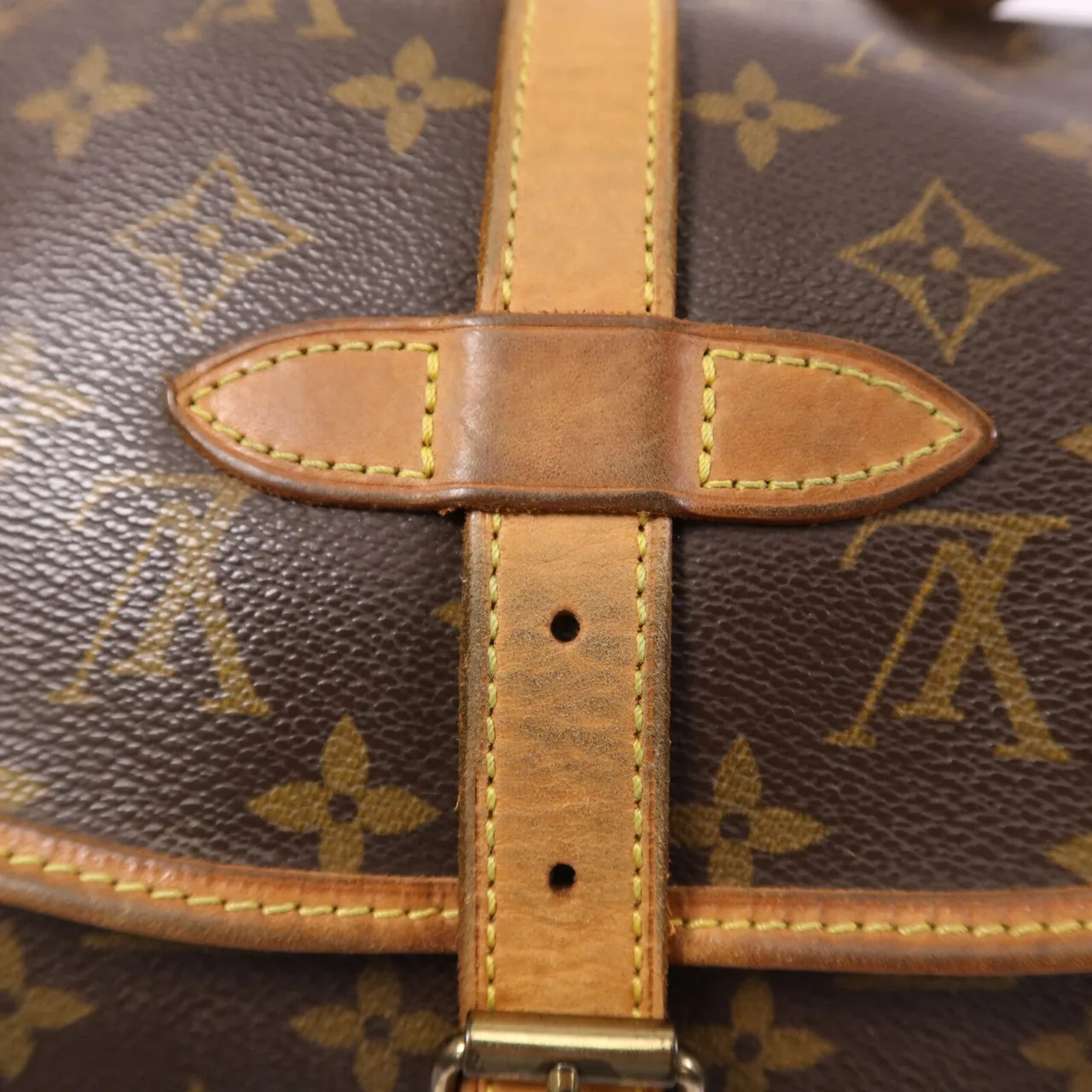 LOUIS VUITTON Saumur M42256 肩背包 塗層帆布 棕色 塗層帆布 中古品B - 縮圖 15