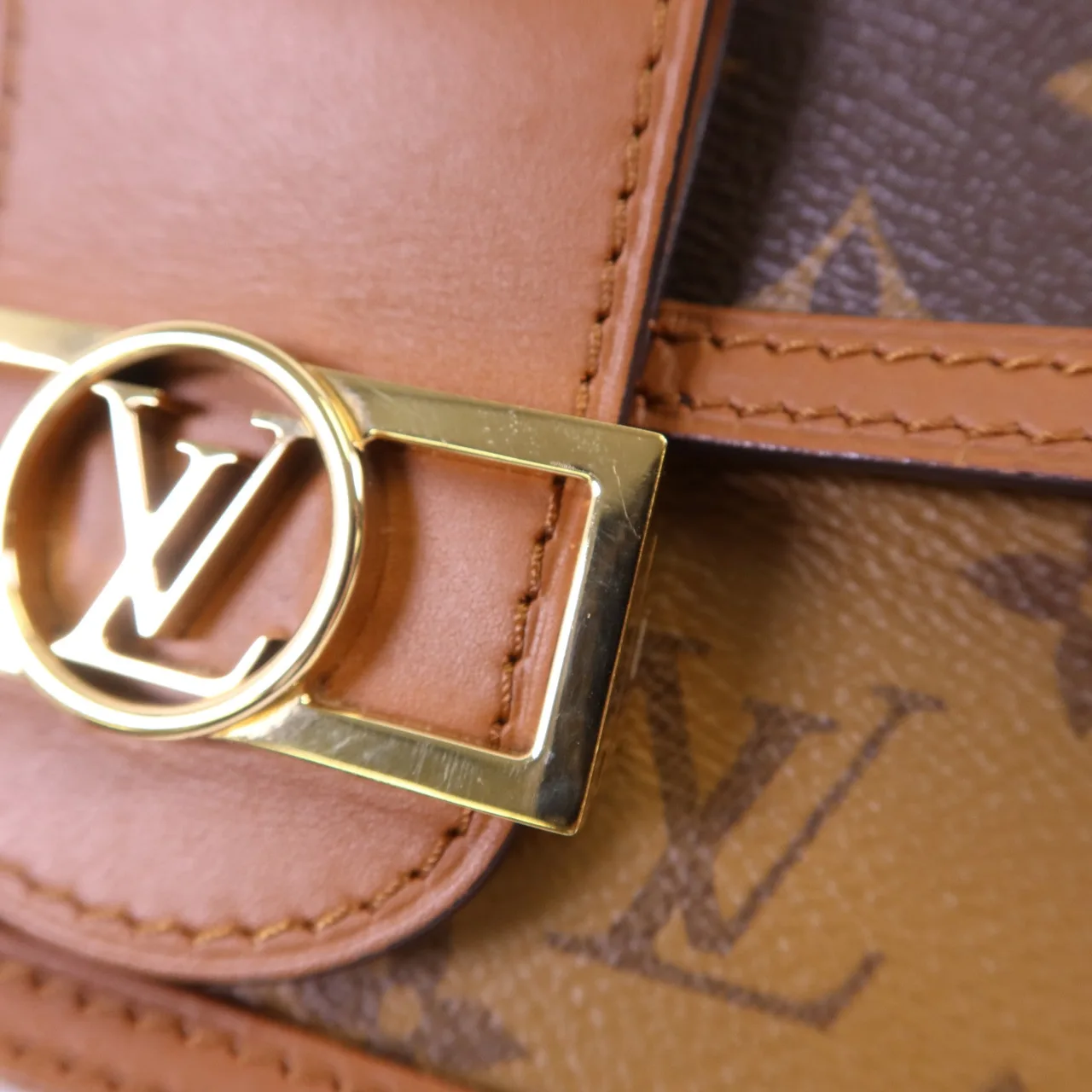 LOUIS VUITTON Dauphine M68746 Shoulder Bag Coated Canvas 棕色 Coated Canvas Rank B - Thumbnail 9