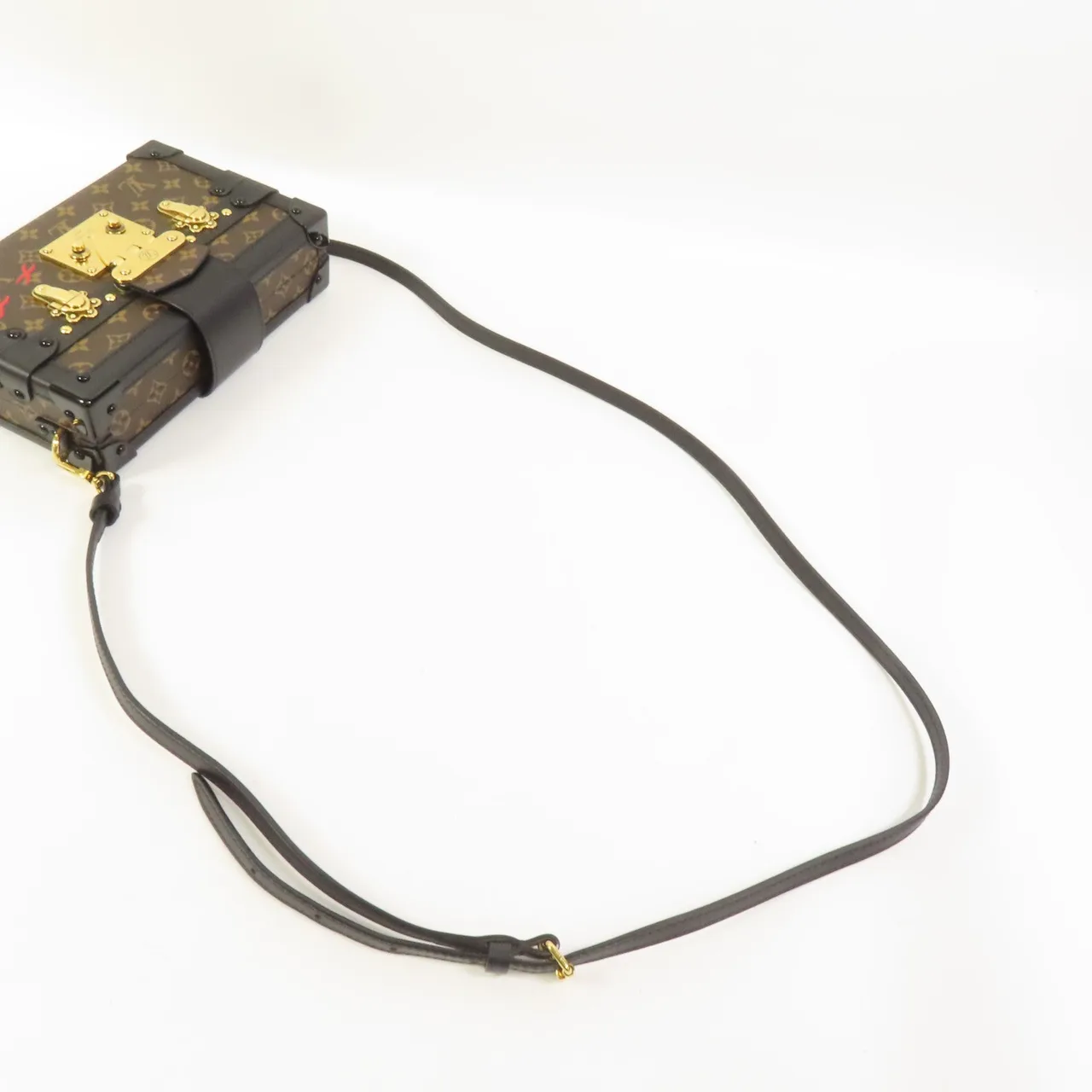 LOUIS VUITTON Petite Malle M44199 Shoulder Bag Coated Canvas 棕色 / Brown/Black Coated Canvas Rank A - Thumbnail 5