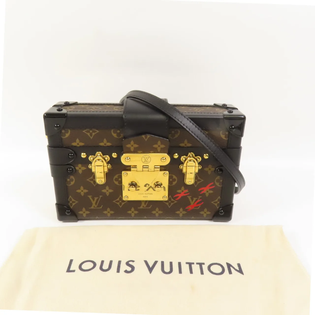 LOUIS VUITTON Petite Malle M44199 Shoulder Bag Coated Canvas 棕色 / Brown/Black Coated Canvas Rank A - Thumbnail 11