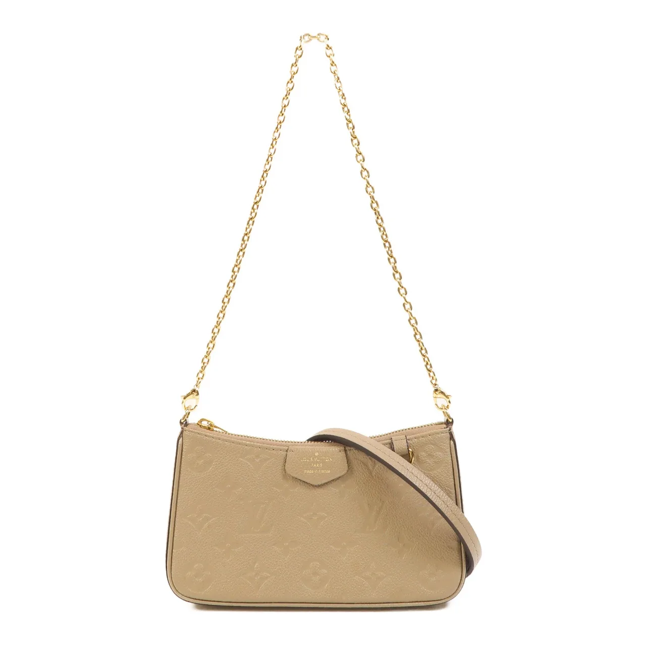 LOUIS VUITTON Easy Pouch M81862 Shoulder Bag Calfskin 米色 / Beige