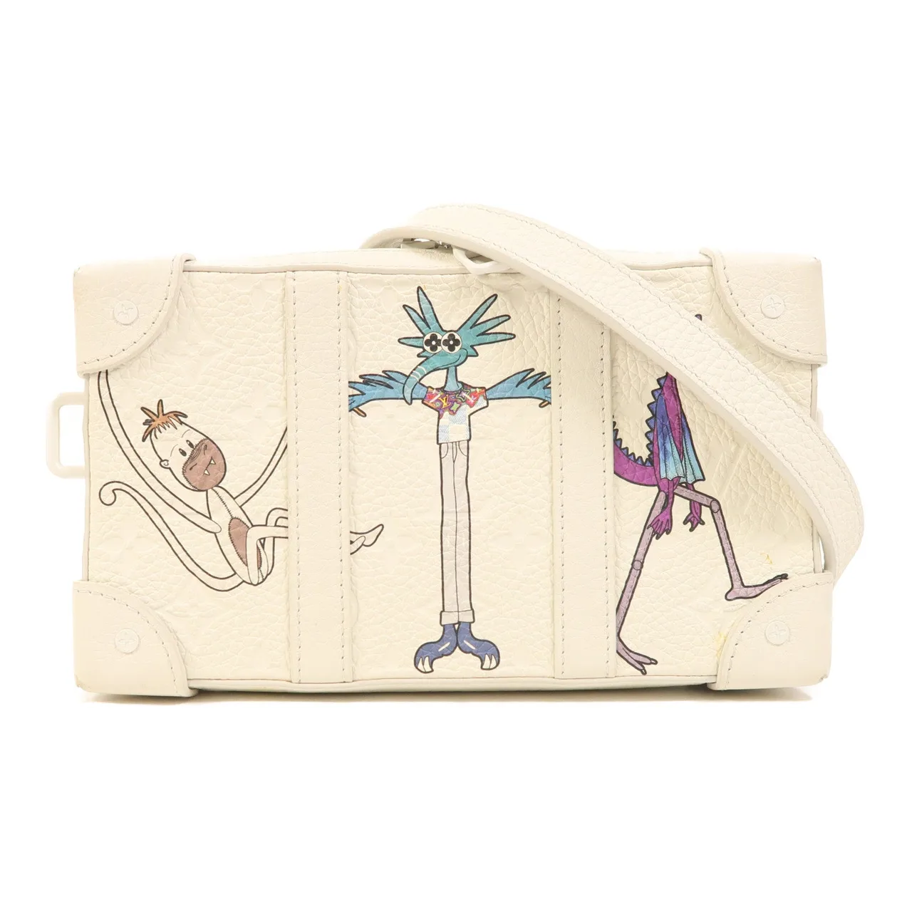 LOUIS VUITTON Soft Trunk M80146 Shoulder Bag Leather 白色 / White