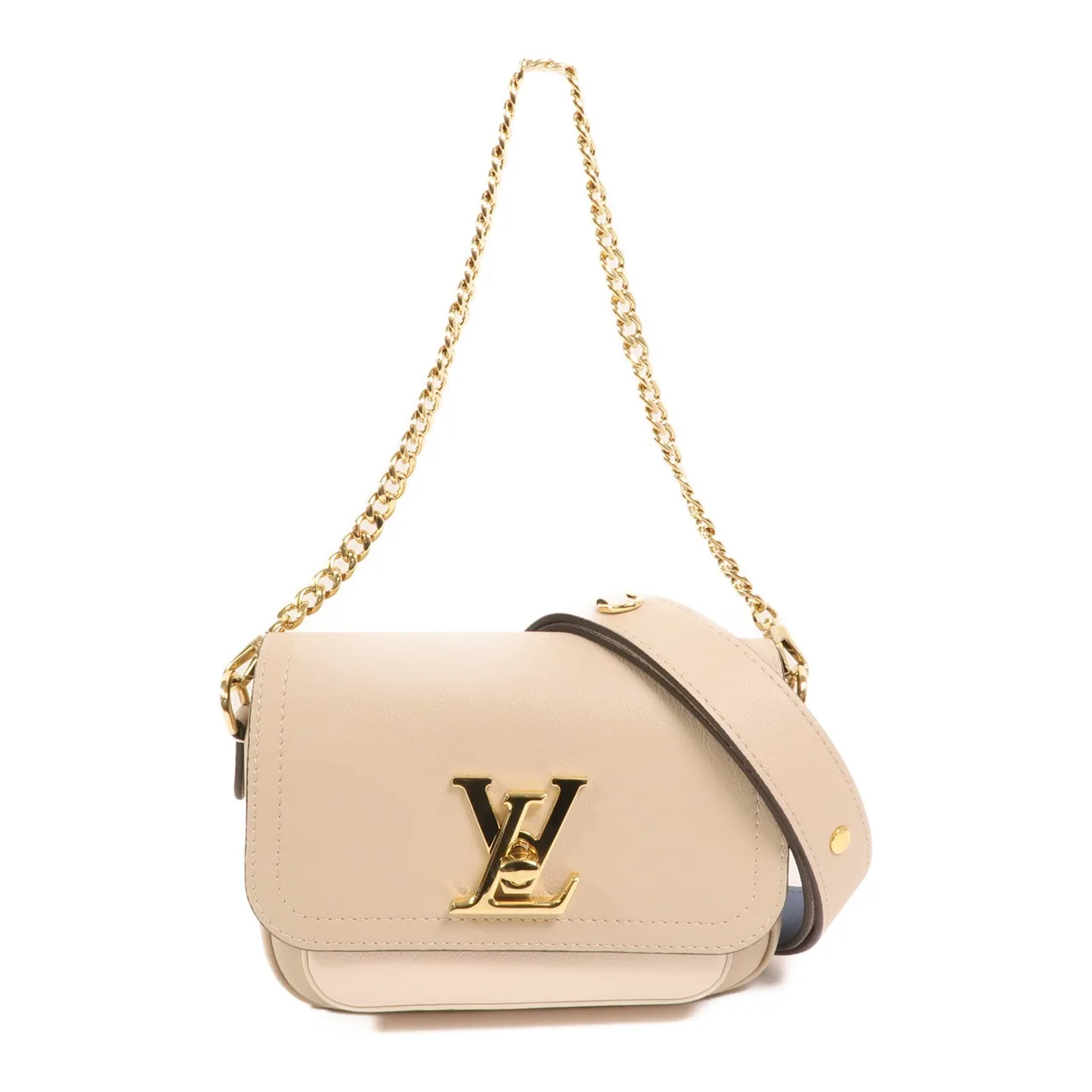 LOUIS VUITTON Lock Me M58554 2-Way Bag Calfskin 米色 / Light Grey