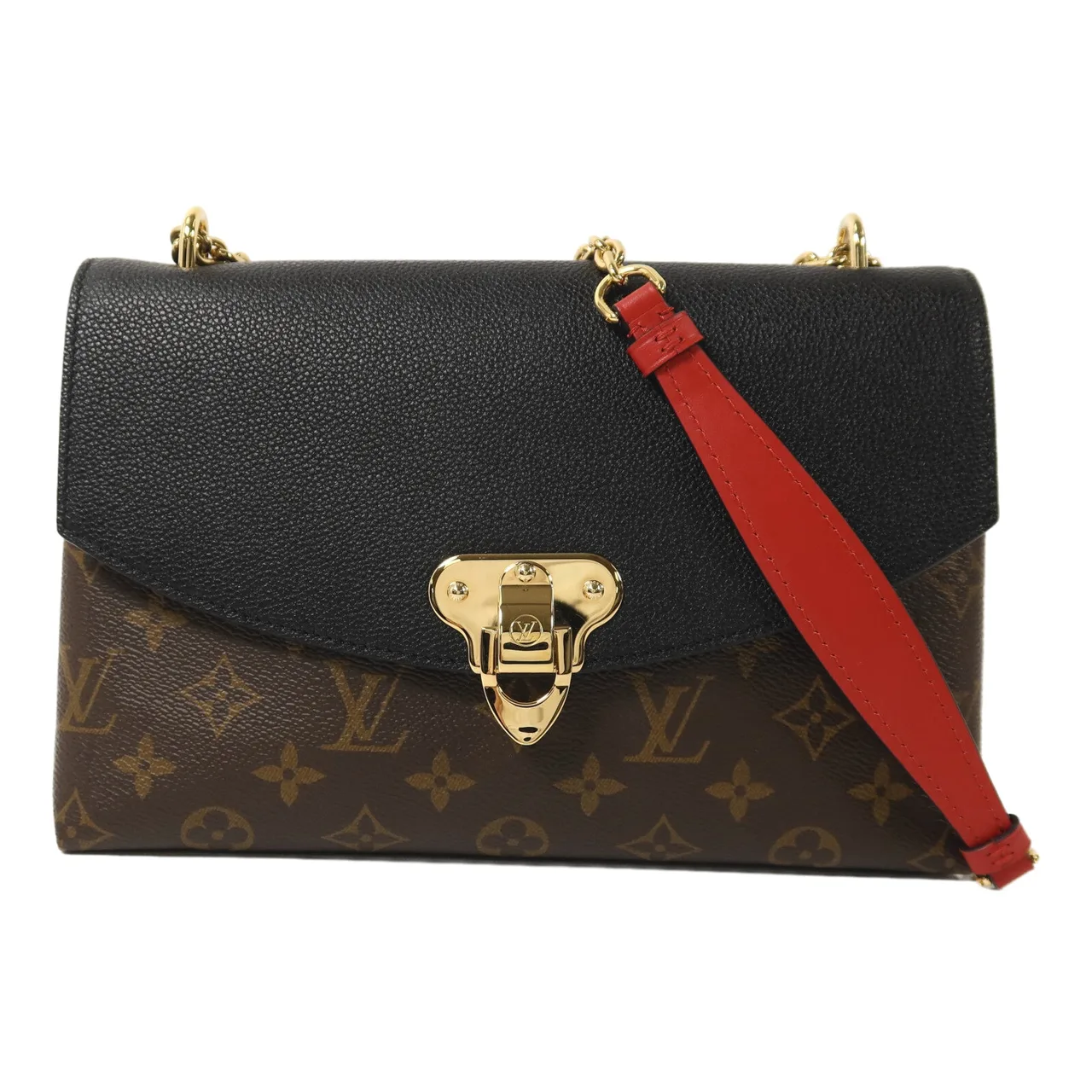LOUIS VUITTON Saint Placide M43714 肩背包 塗層帆布 棕色 / 黑色 / Red