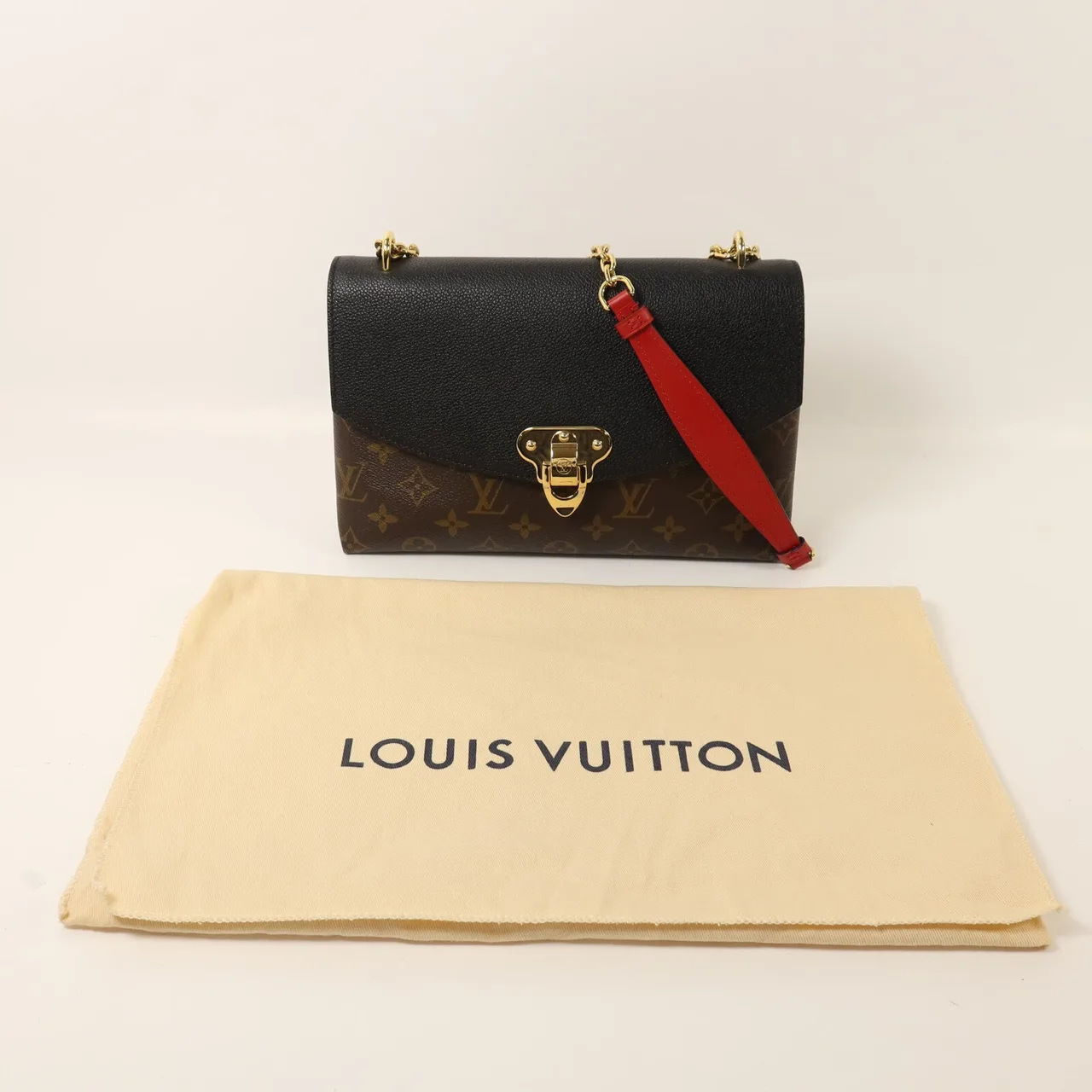 LOUIS VUITTON Saint Placide M43714 Shoulder Bag Coated Canvas 棕色 / 黑色 / Red Coated Canvas Rank A - Thumbnail 9