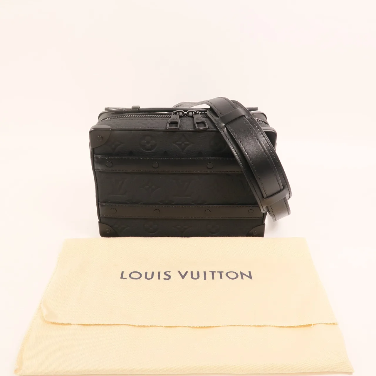 LOUIS VUITTON Soft Trunk M59163 兩用包 牛皮 黑色 / Black 牛皮 中古品A - 縮圖 8
