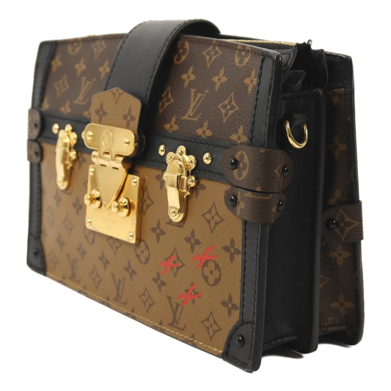 LOUIS VUITTON Trunk M43596 肩背包 塗層帆布 棕色 塗層帆布 中古品B - 縮圖 3