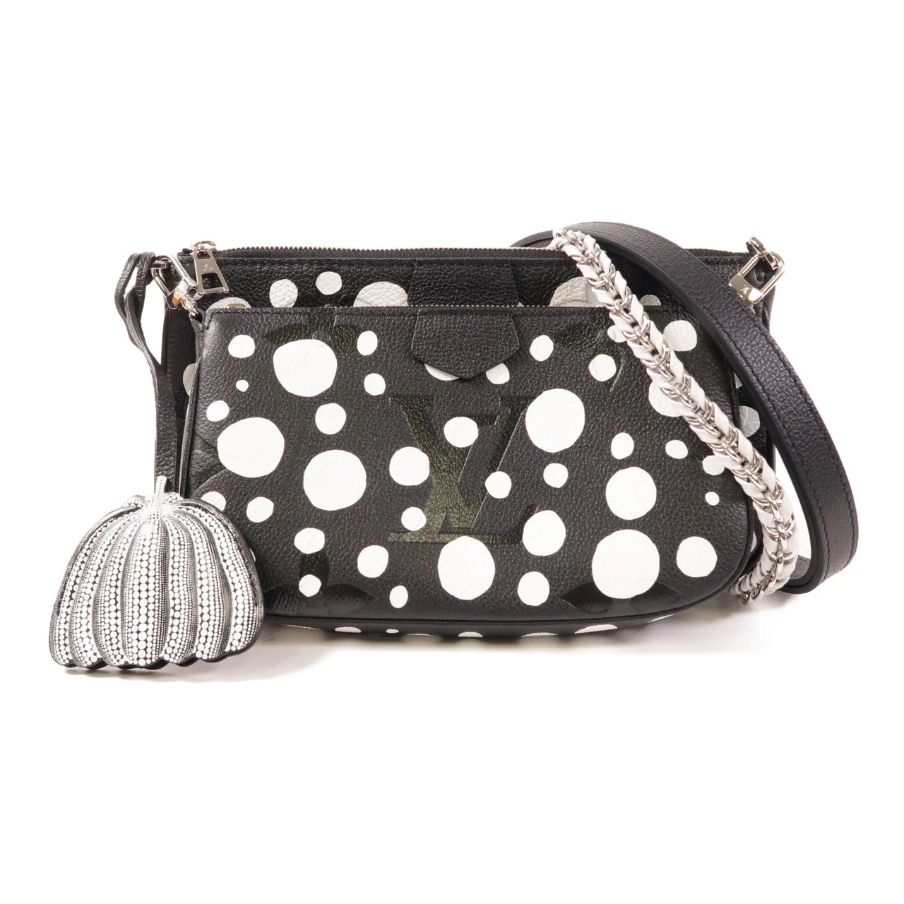 LOUIS VUITTON Multi Pochette M46410 2-Way Bag Calfskin 黑色 / 白色 / Black