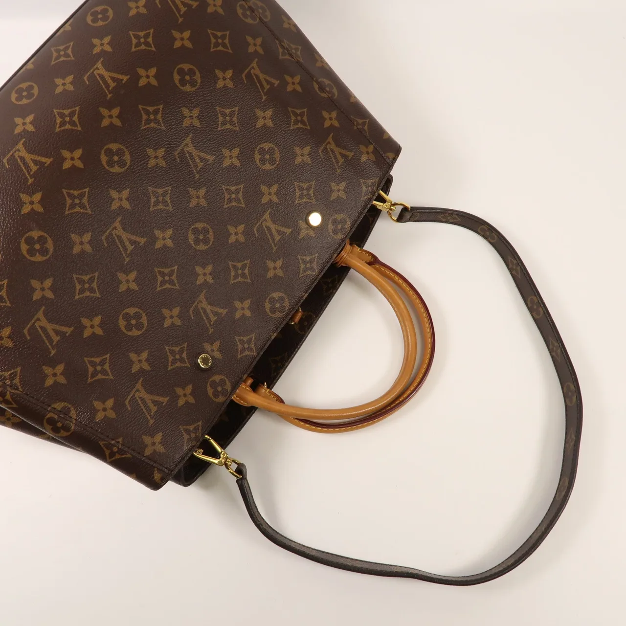 LOUIS VUITTON Montaigne M41056 兩用包 塗層帆布 棕色 / Brown 塗層帆布 中古品A - 縮圖 10