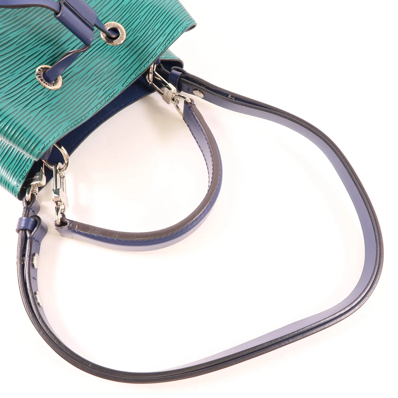 LOUIS VUITTON NeoNoe M53610 兩用包 牛皮 綠色 / 海軍藍 / Green/Blue 牛皮 中古品A - 縮圖 5