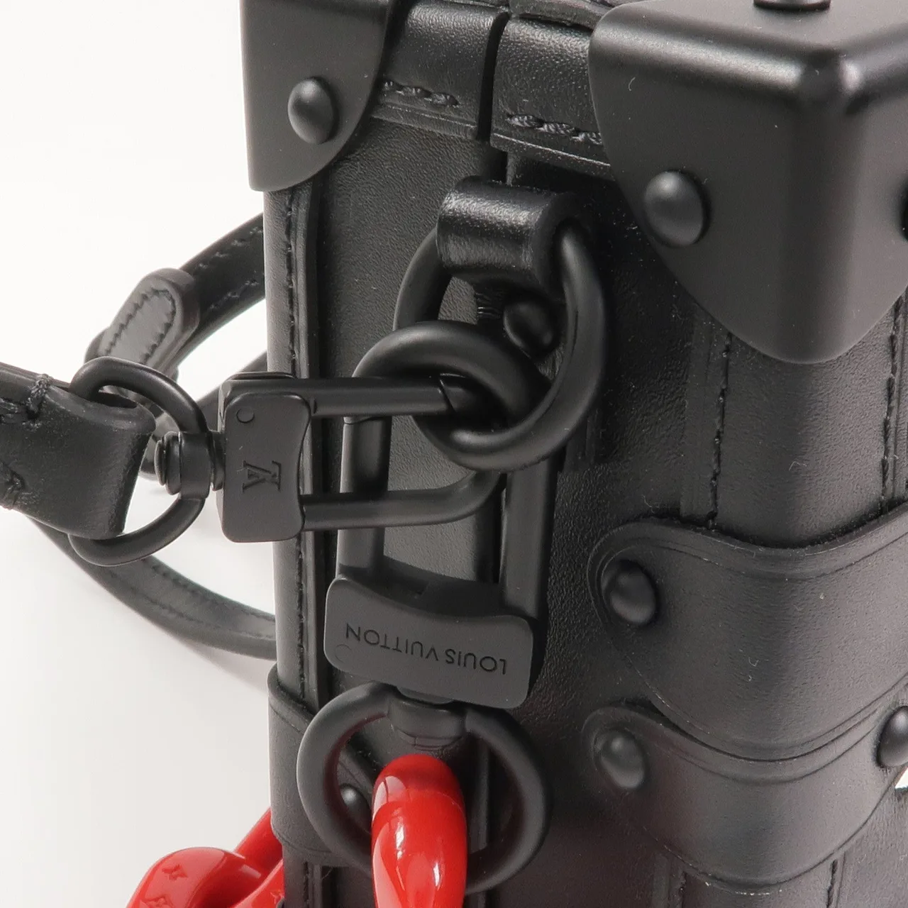 LOUIS VUITTON Petite Malle M59638 兩用包 羊皮 黑色 / 白色 羊皮 新品同様 - 縮圖 10