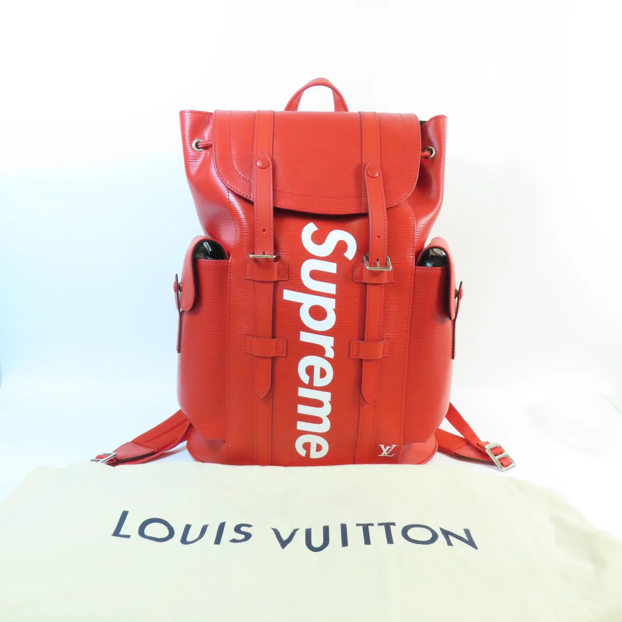 LOUIS VUITTON Christopher M53414 背包 牛皮 紅色 / Red 牛皮 中古品A - 縮圖 20