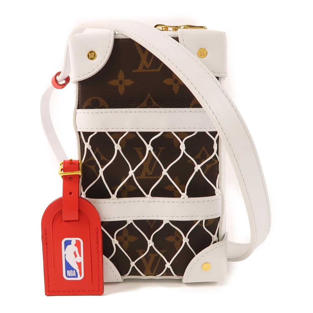 LOUIS VUITTON Soft Trunk M80102 Shoulder Bag Coated Canvas 棕色 / 白色 / Brown