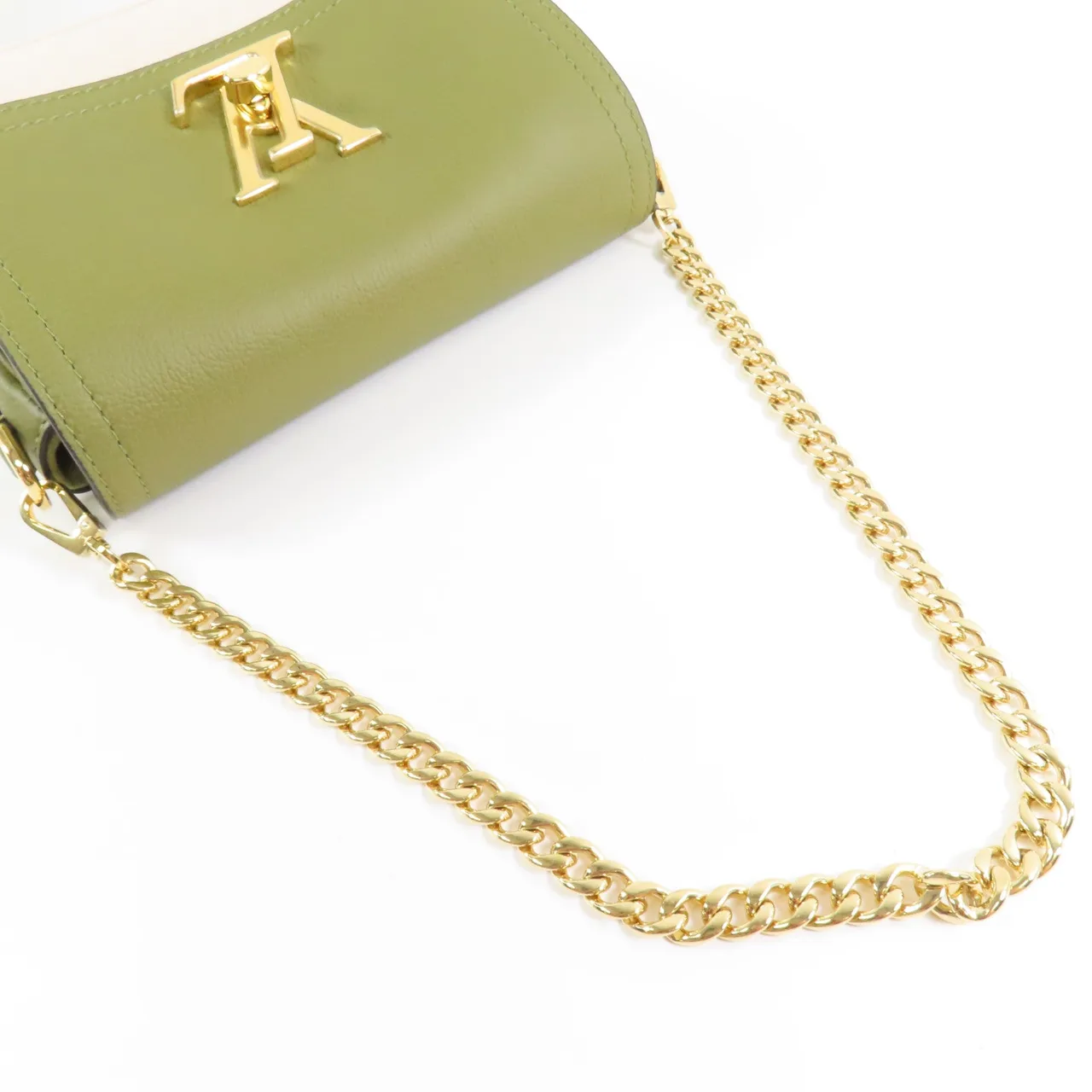 LOUIS VUITTON Lock Me M59731 兩用包 牛皮 綠色 / 白色 / Green/White 牛皮 新品同様 - 縮圖 10