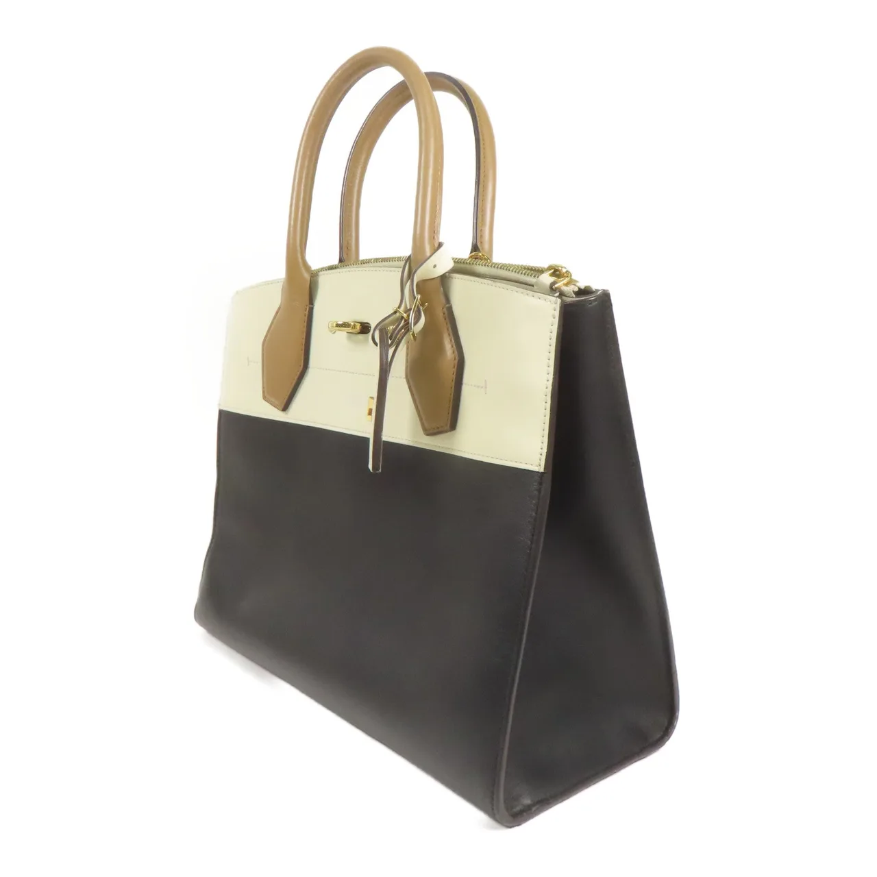 LOUIS VUITTON Steamer M53072 兩用包 牛皮 黑色 / 白色 / Black/White 牛皮 中古品B - 縮圖 2