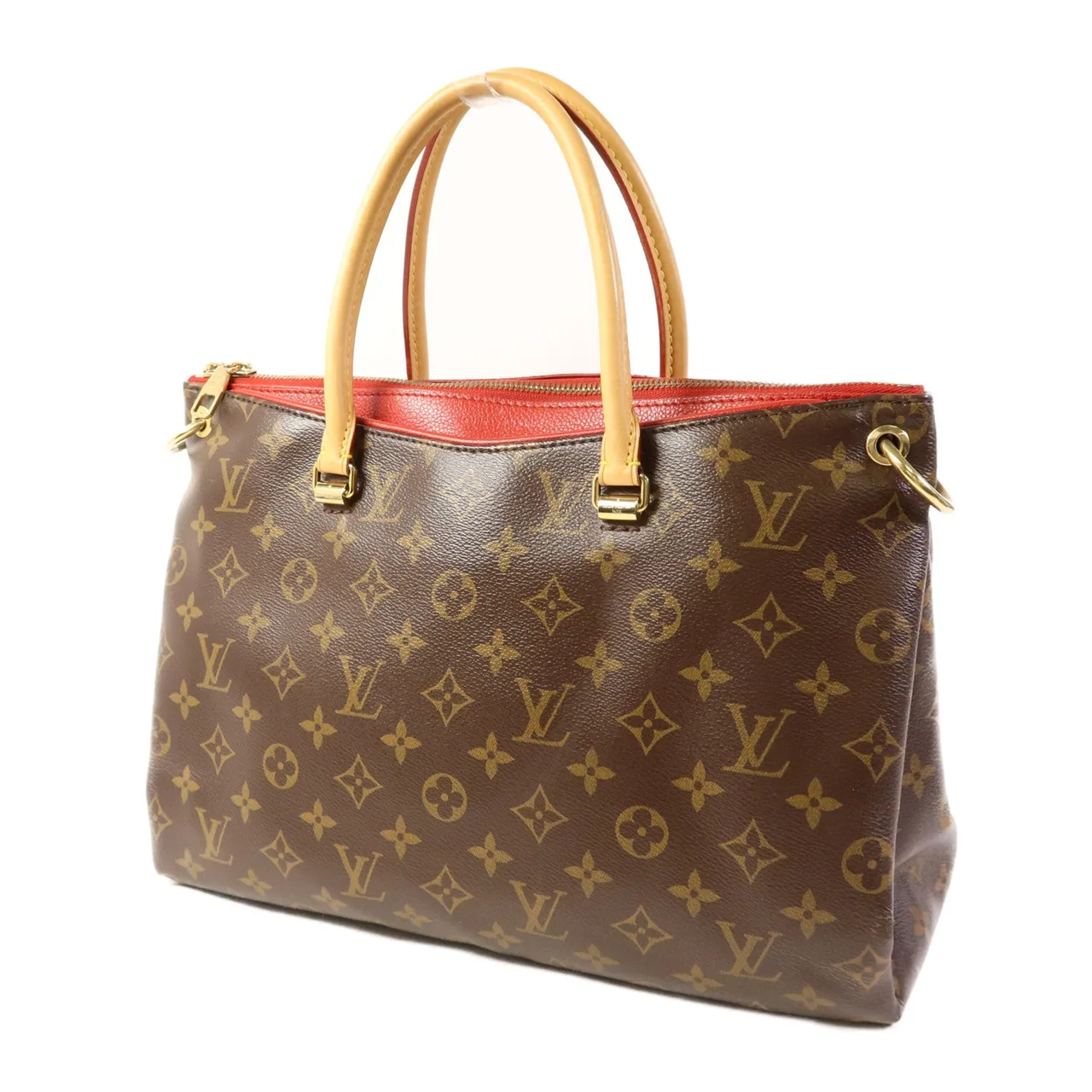 LOUIS VUITTON Pallas M41175 兩用包 塗層帆布 棕色 / Red/Brown 塗層帆布 中古品B - 縮圖 3