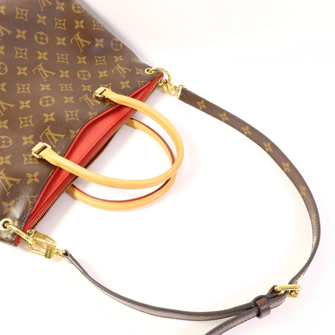 LOUIS VUITTON Pallas M41175 兩用包 塗層帆布 棕色 / Red/Brown 塗層帆布 中古品B - 縮圖 8