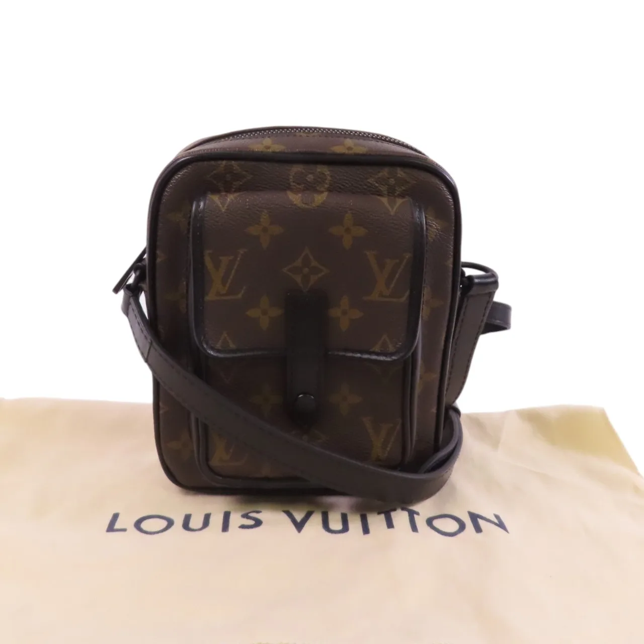 LOUIS VUITTON Christopher M69404 肩背包 塗層帆布 棕色 / 黑色 / Brown 塗層帆布 中古品A - 縮圖 10