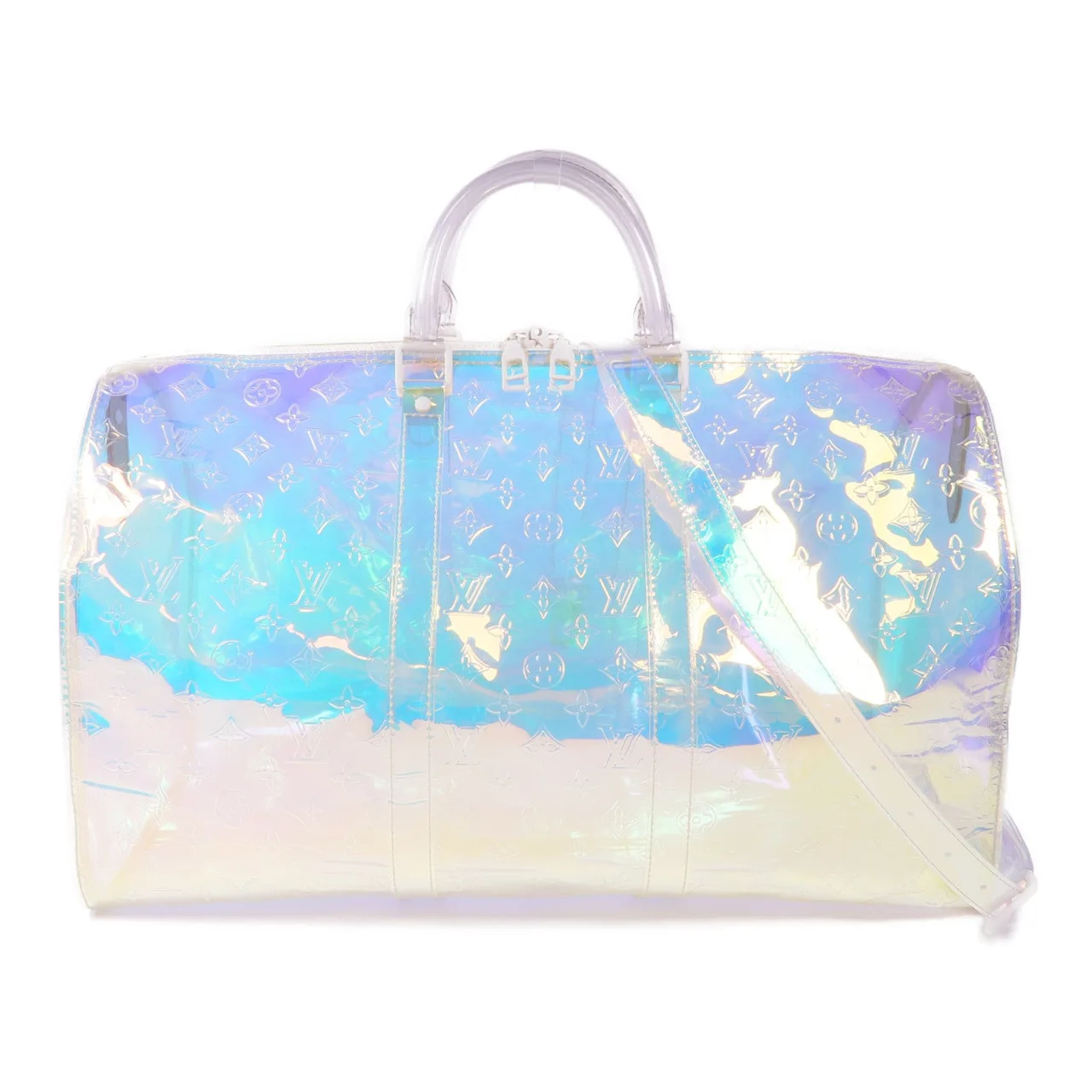 LOUIS VUITTON Keepall M53271 兩用包 塗層帆布 透明 / Silver