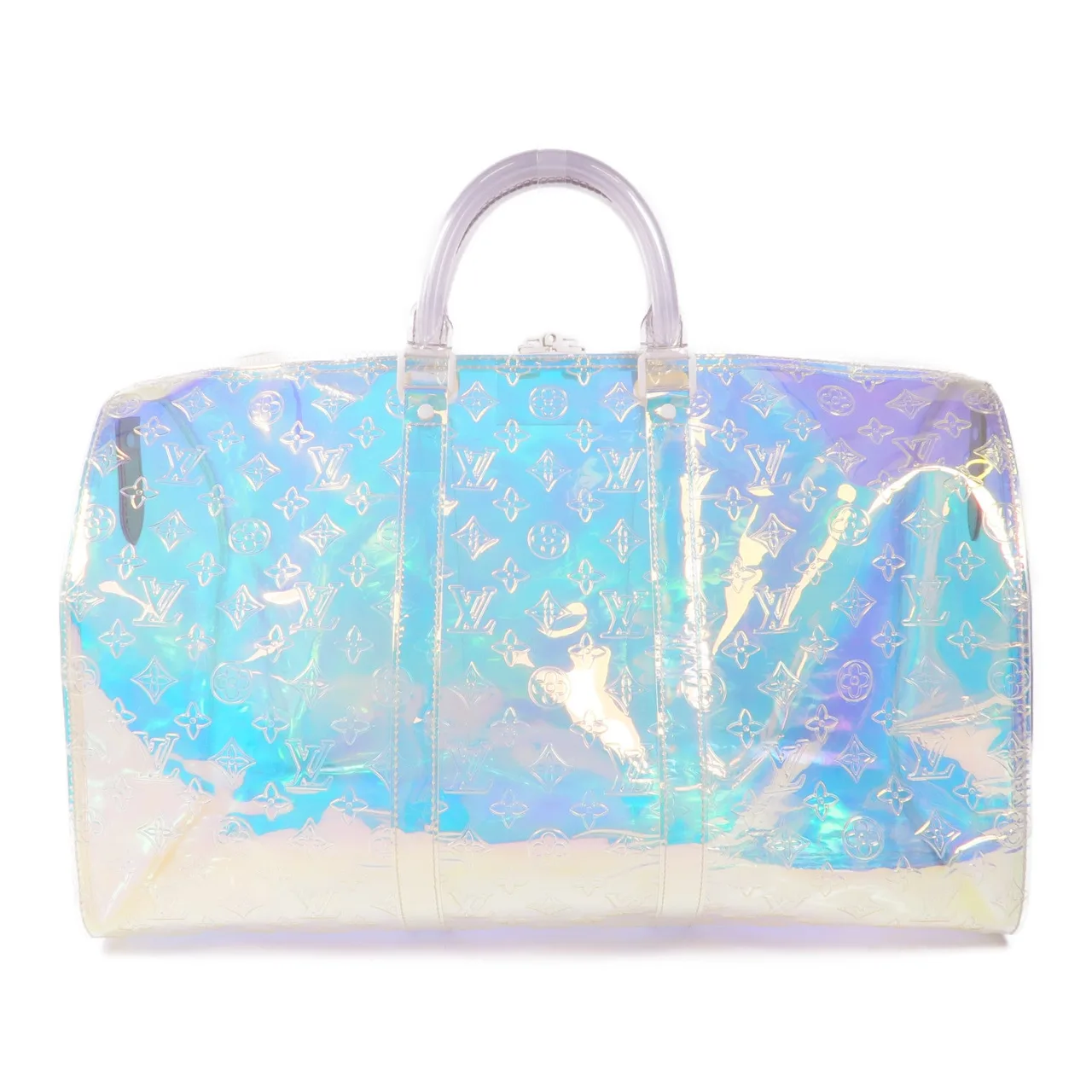 LOUIS VUITTON Keepall M53271 兩用包 塗層帆布 透明 / Silver 塗層帆布 中古品A - 縮圖 2