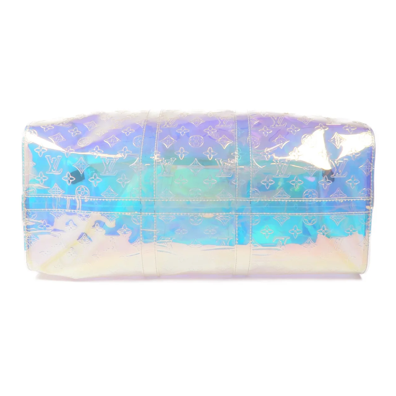 LOUIS VUITTON Keepall M53271 兩用包 塗層帆布 透明 / Silver 塗層帆布 中古品A - 縮圖 4