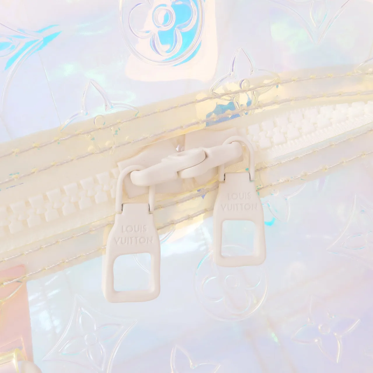 LOUIS VUITTON Keepall M53271 兩用包 塗層帆布 透明 / Silver 塗層帆布 中古品A - 縮圖 6