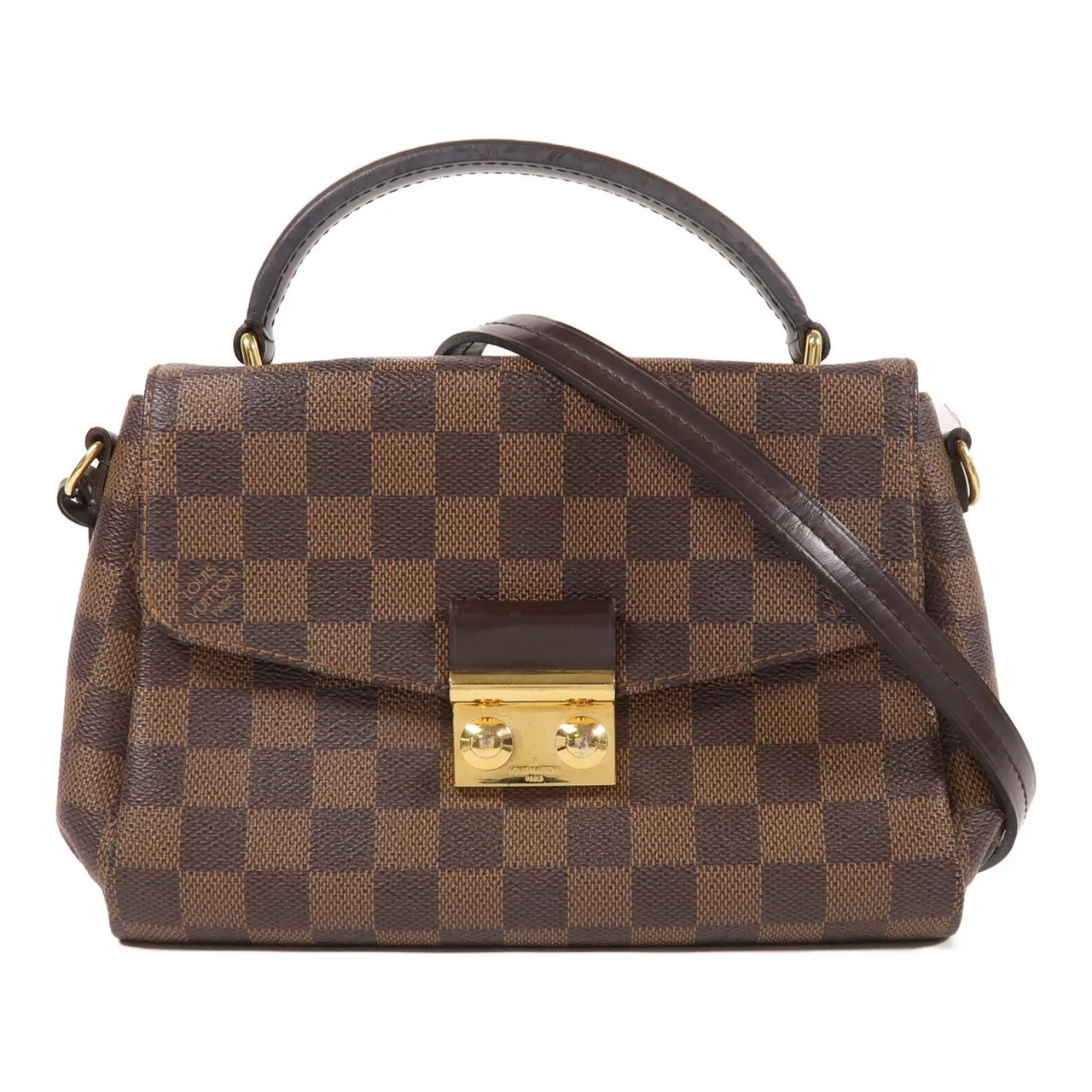 LOUIS VUITTON Croisette N53000 兩用包 塗層帆布 棕色 / Brown
