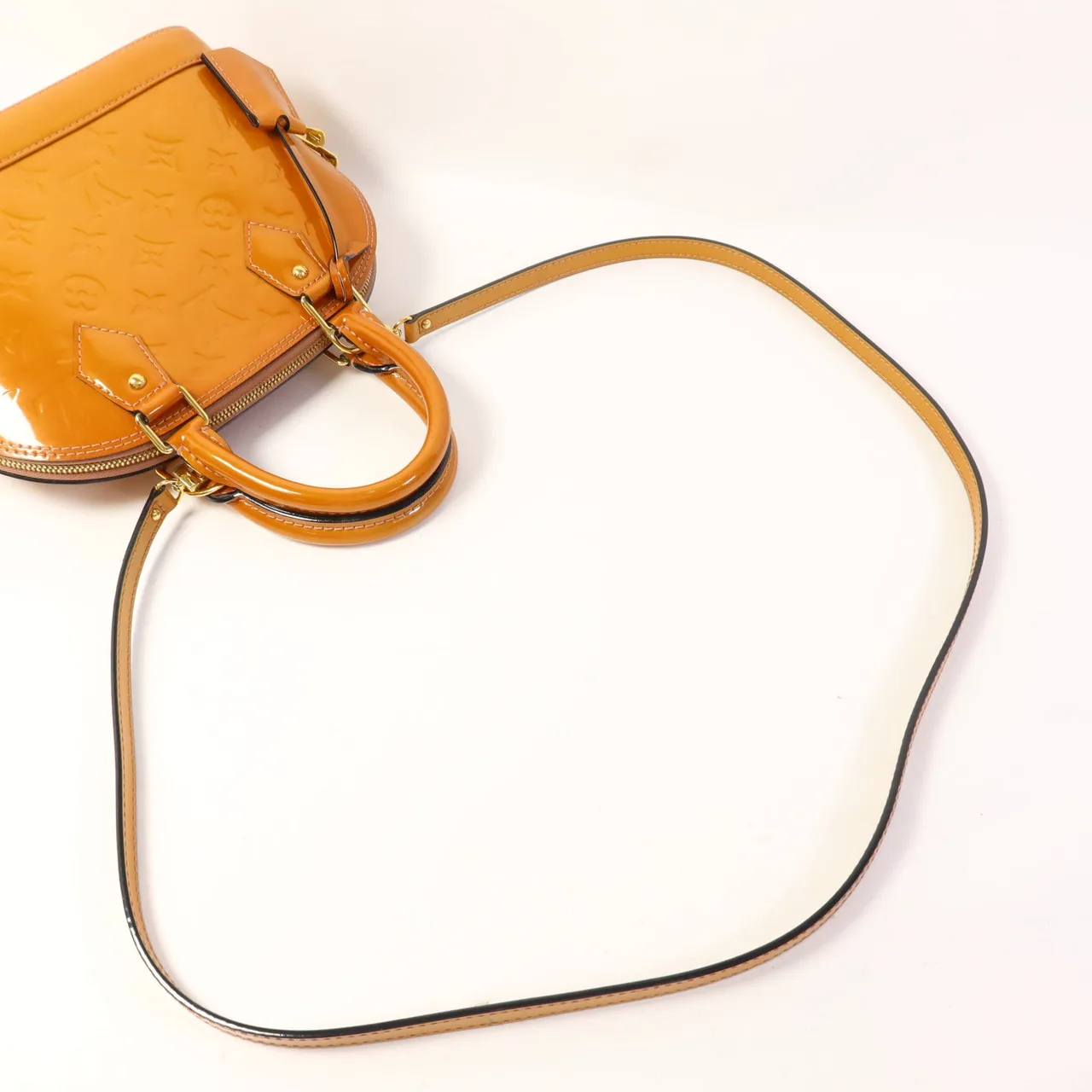 LOUIS VUITTON Alma M91583 兩用包 皮革 橘色 / Yellow 皮革 中古品B - 縮圖 5