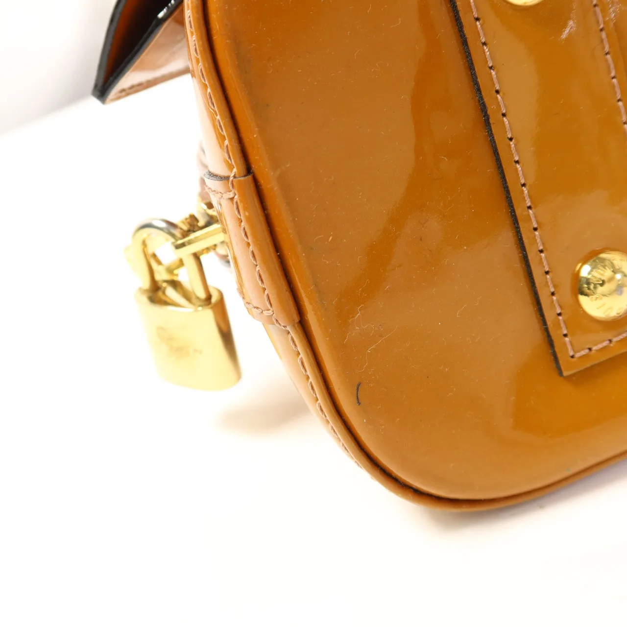 LOUIS VUITTON Alma M91583 兩用包 皮革 橘色 / Yellow 皮革 中古品B - 縮圖 22