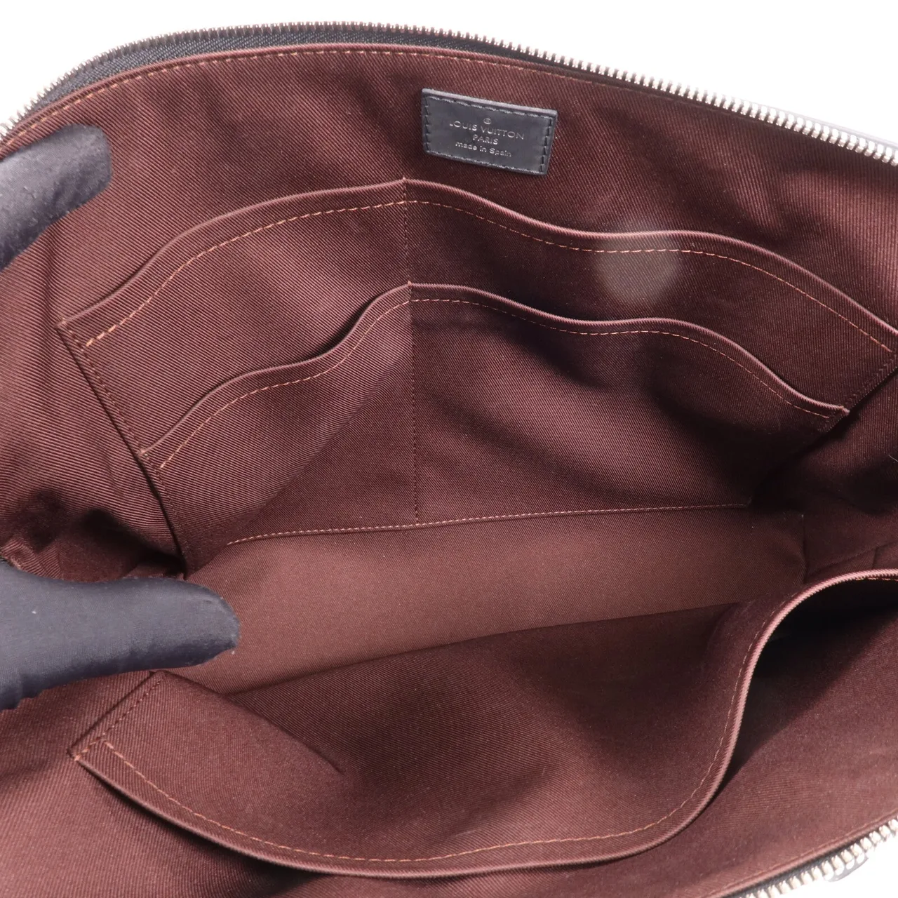 LOUIS VUITTON M54019 手提包 塗層帆布 黑色 / 棕色 / W:DustBag 塗層帆布 中古品A - 縮圖 11