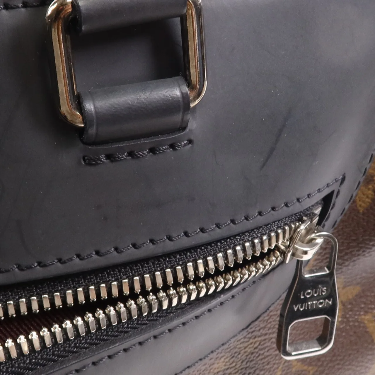 LOUIS VUITTON M54019 手提包 塗層帆布 黑色 / 棕色 / W:DustBag 塗層帆布 中古品A - 縮圖 16