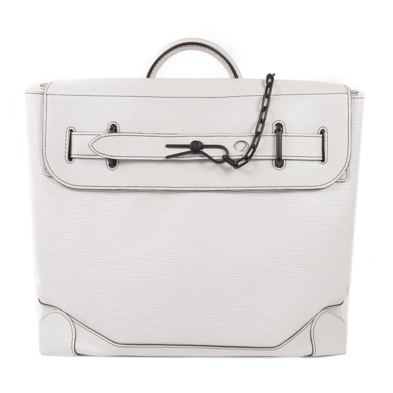 LOUIS VUITTON Steamer M55560 Handbag Calfskin 白色