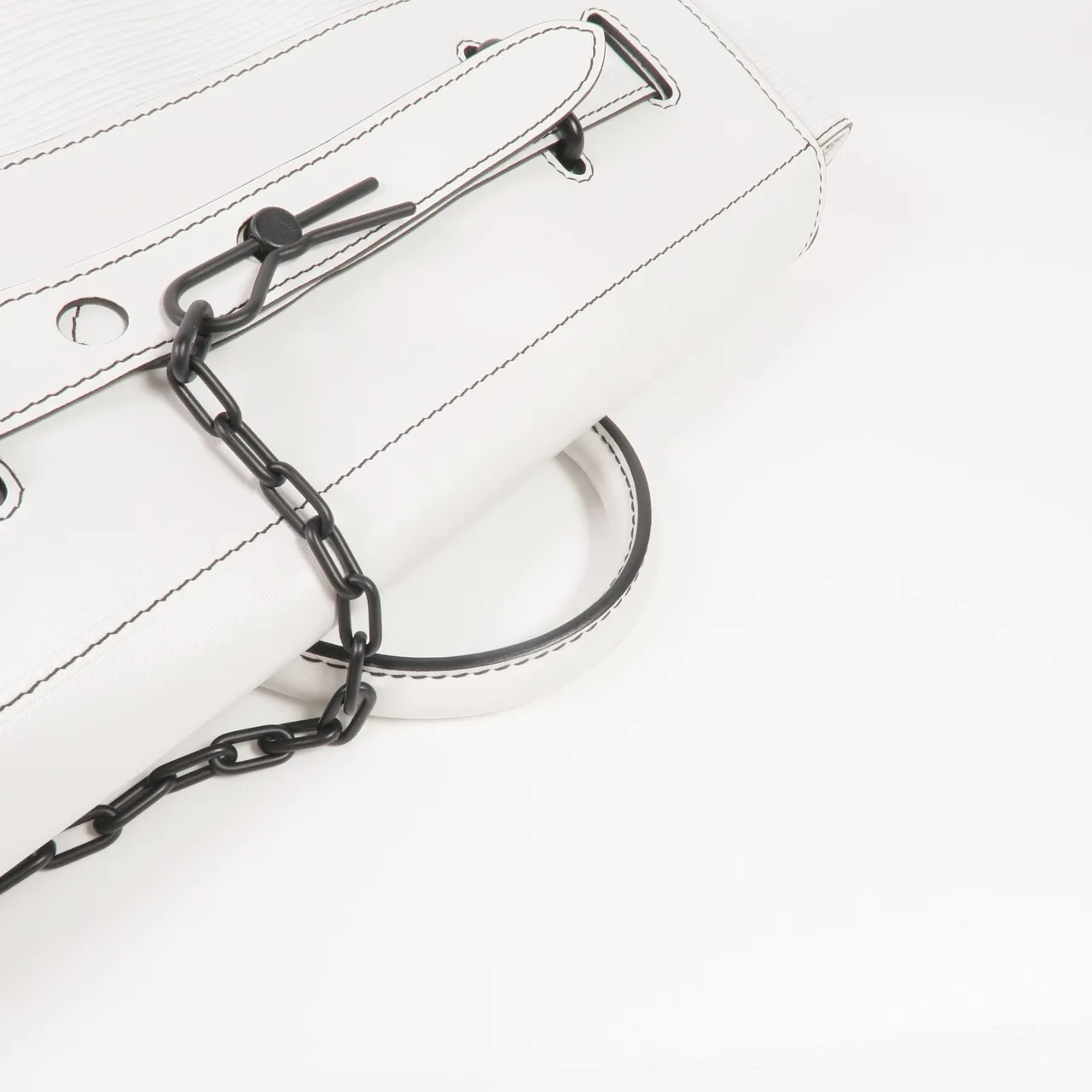 LOUIS VUITTON Steamer M55560 Handbag Calfskin 白色 Calfskin Rank B - Thumbnail 5