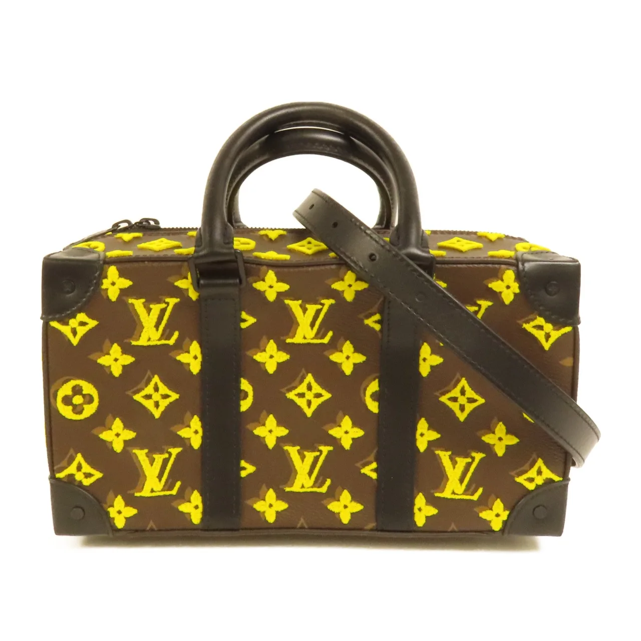 LOUIS VUITTON Speedy M45025 2-Way Bag Coated Canvas 棕色 / Brown/Yellow