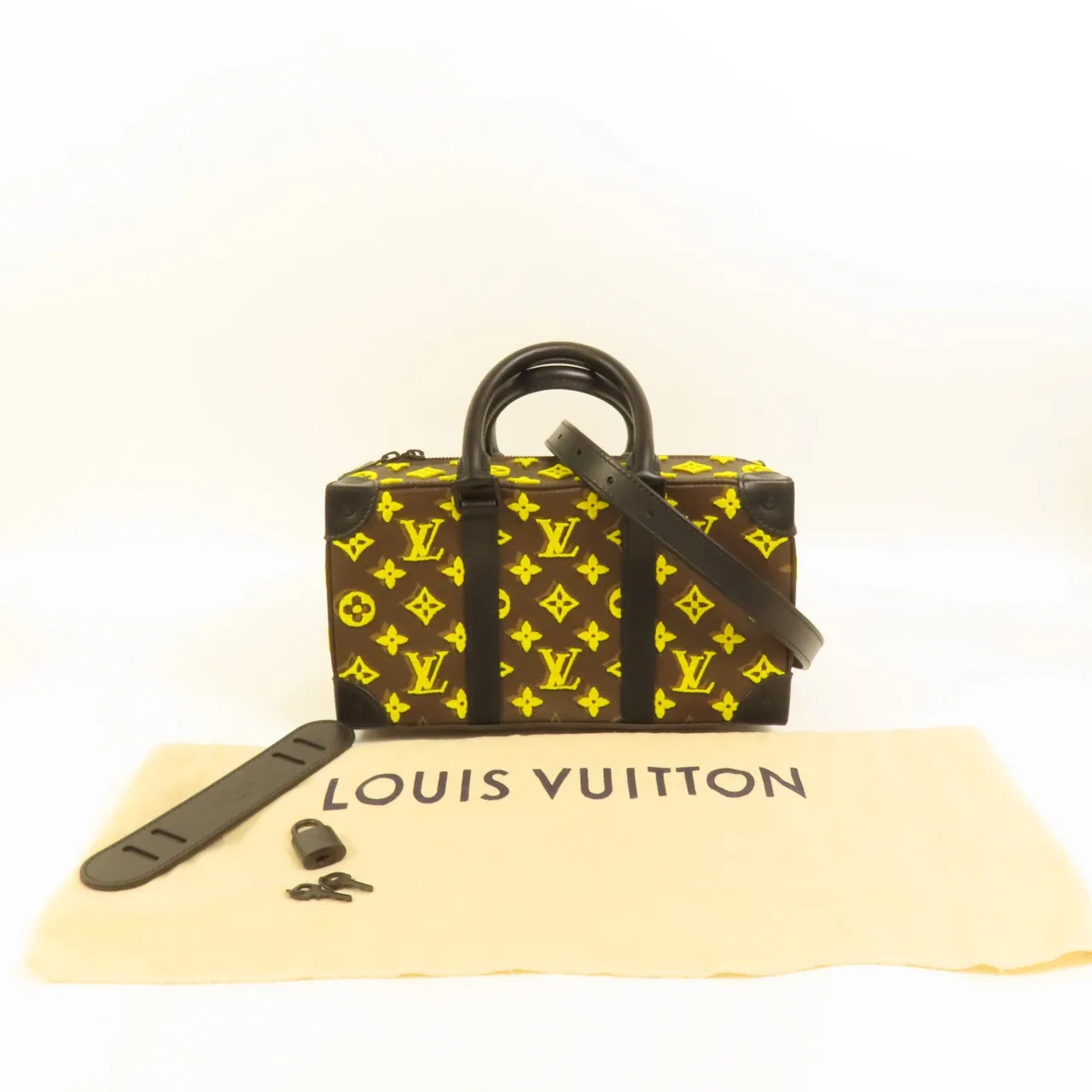 LOUIS VUITTON Speedy M45025 2-Way Bag Coated Canvas 棕色 / Brown/Yellow Coated Canvas Like New - Thumbnail 12