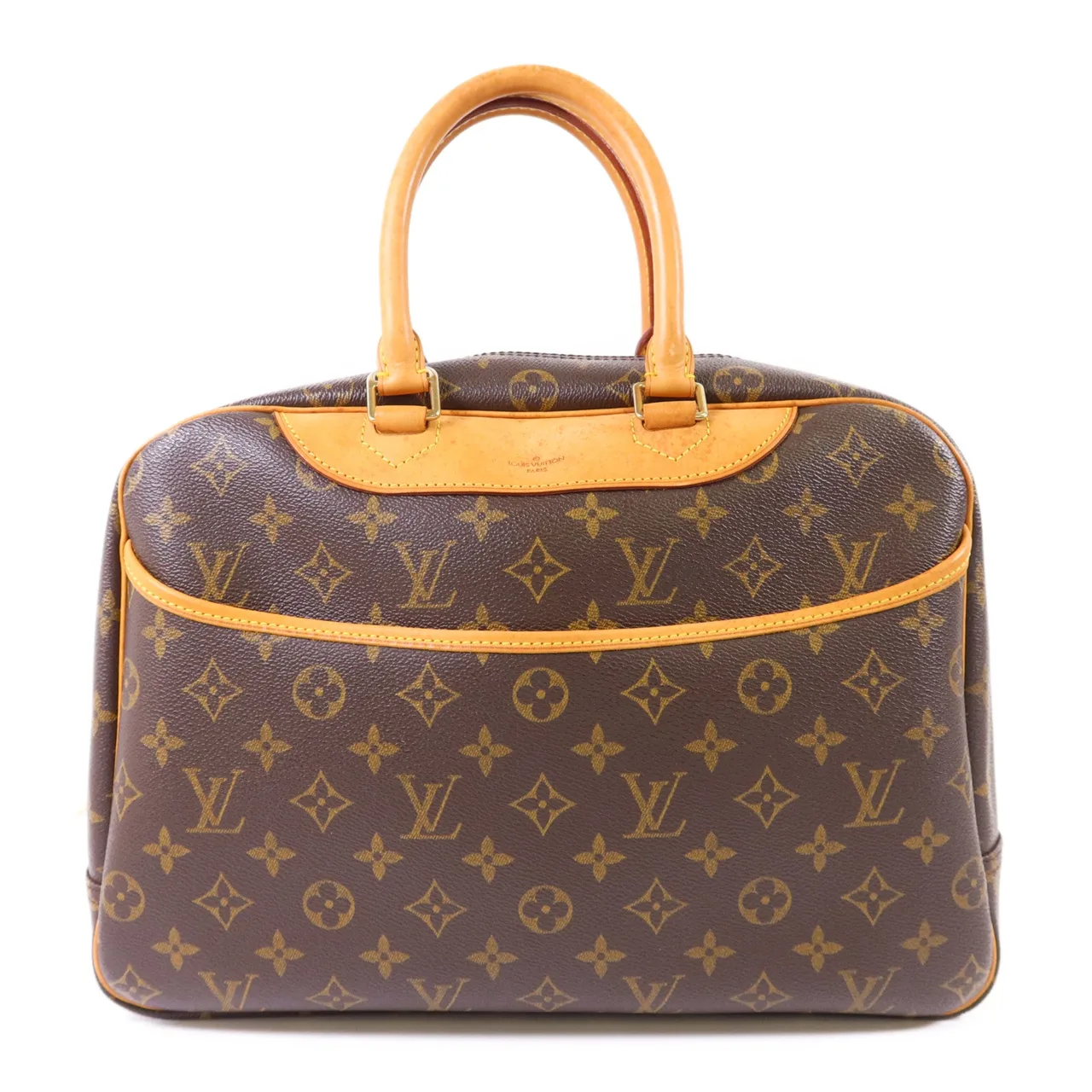 LOUIS VUITTON Deauville M47270 Handbag Coated Canvas 棕色