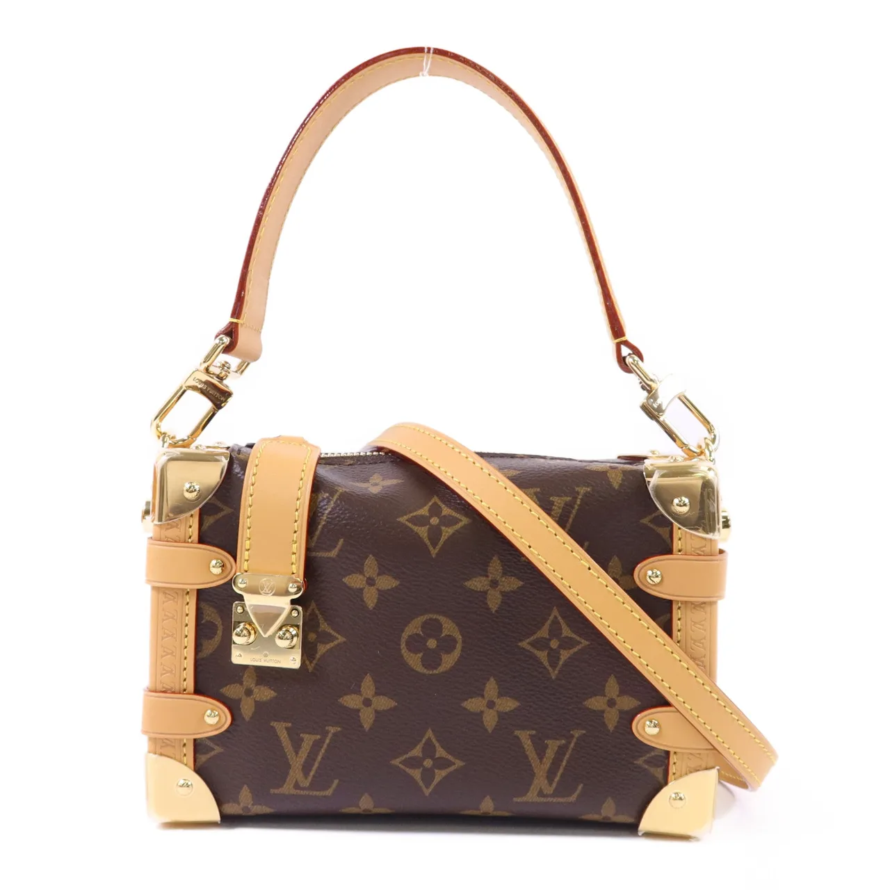 LOUIS VUITTON Side Trunk M46815 2-Way Bag Coated Canvas 棕色