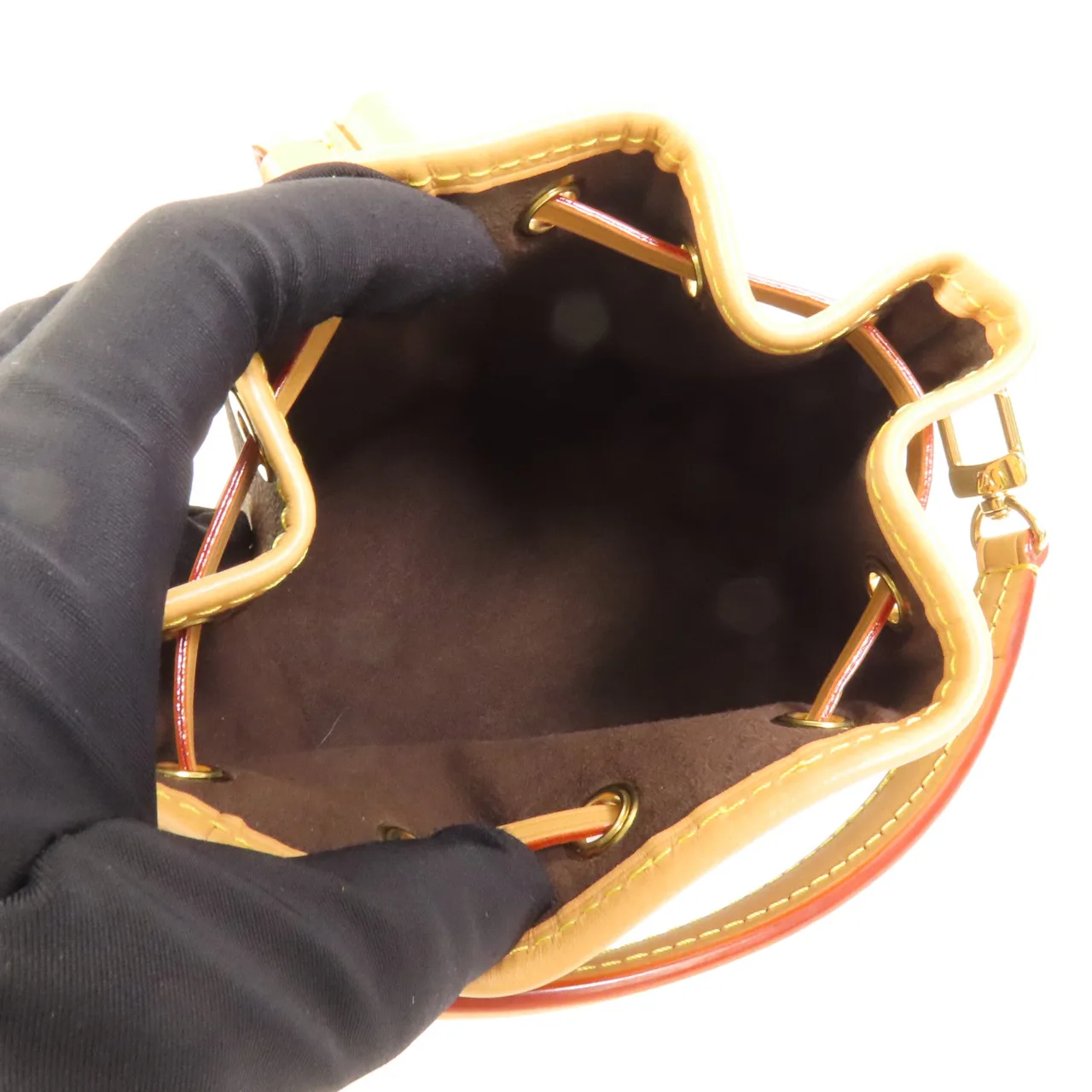 LOUIS VUITTON Nano Noe M81266 兩用包 塗層帆布 棕色 / Brown 塗層帆布 中古品A - 縮圖 5